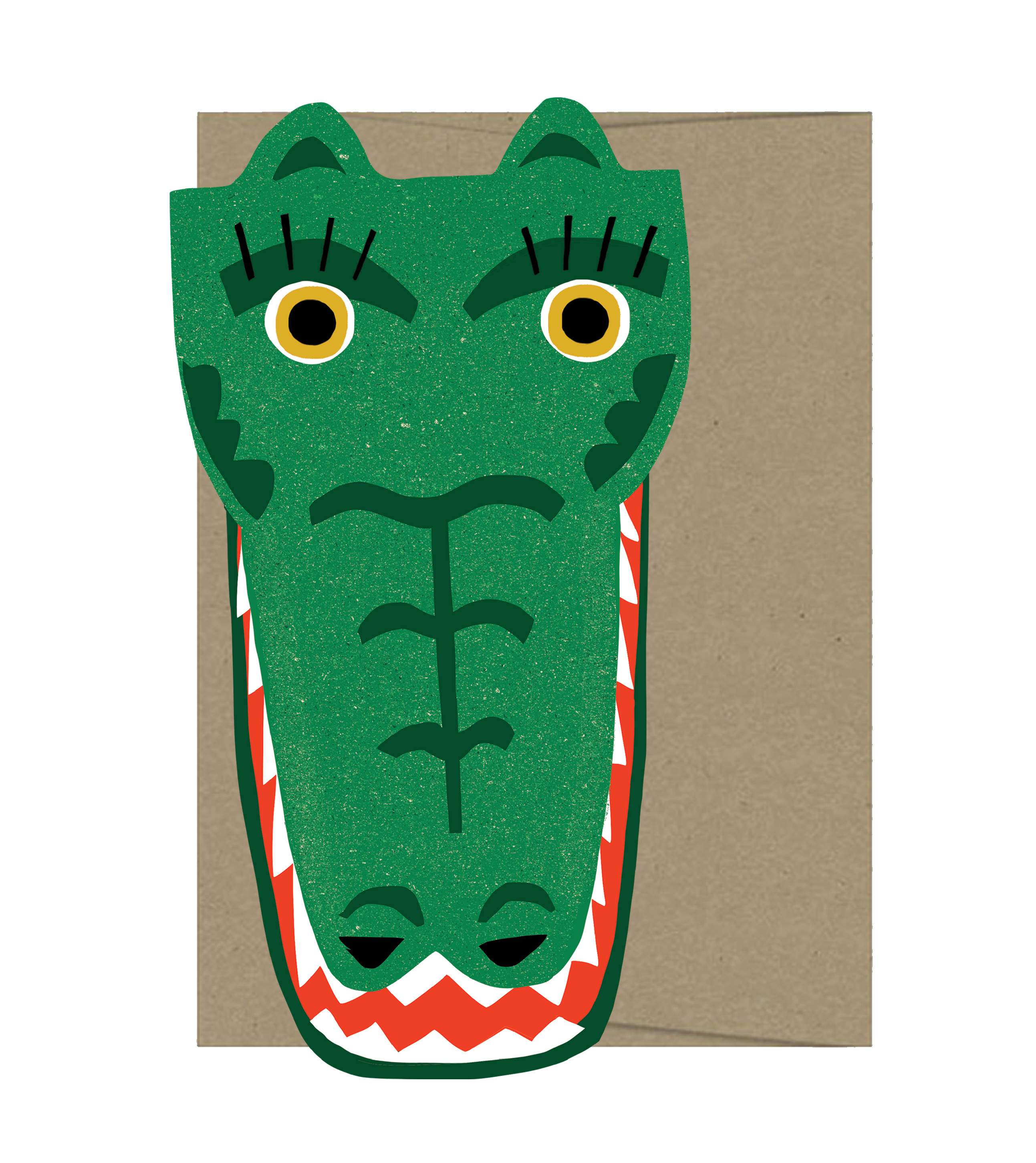 Crocodile Die Cut Card - Wild Bunch Collection