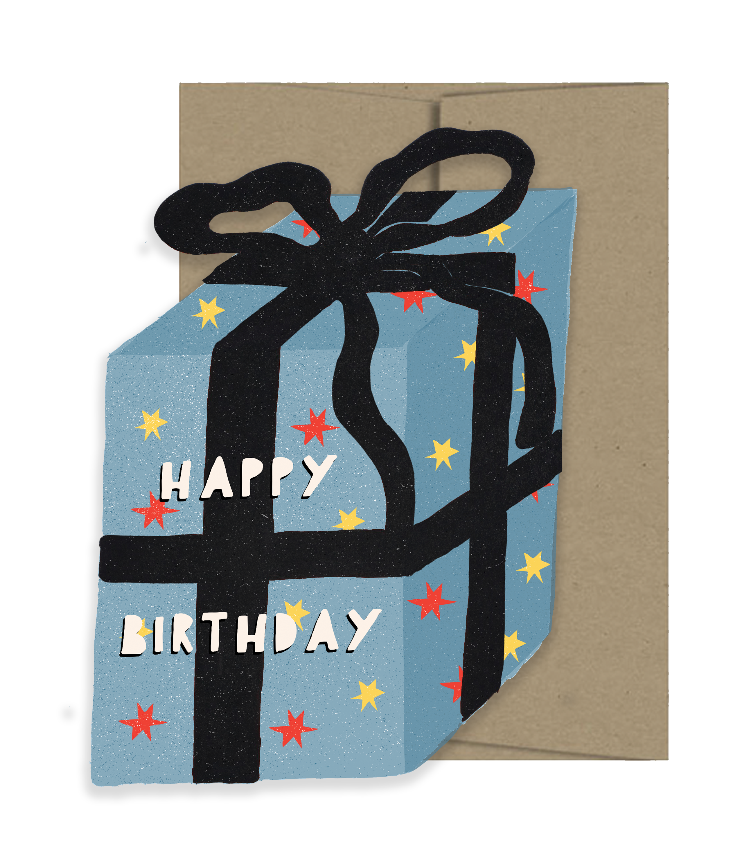 Blue Gift Birthday Collection - Die Cut Card