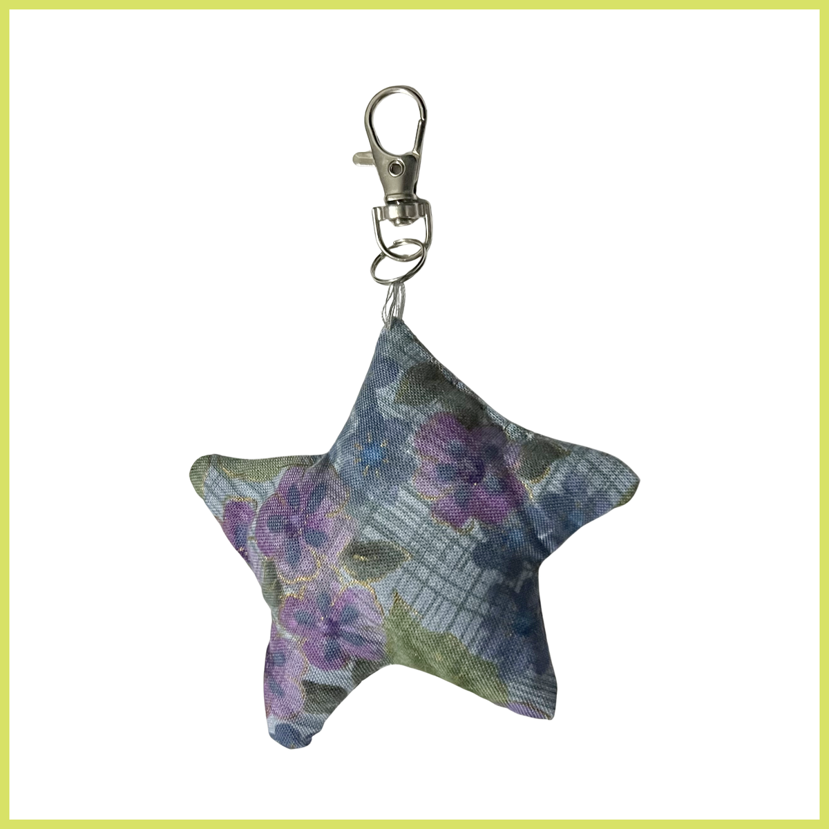 Purple Flowers Plaid Charm