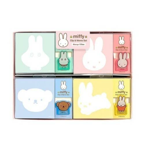Miffy illust Memo Note Pad with Characters Clip SET