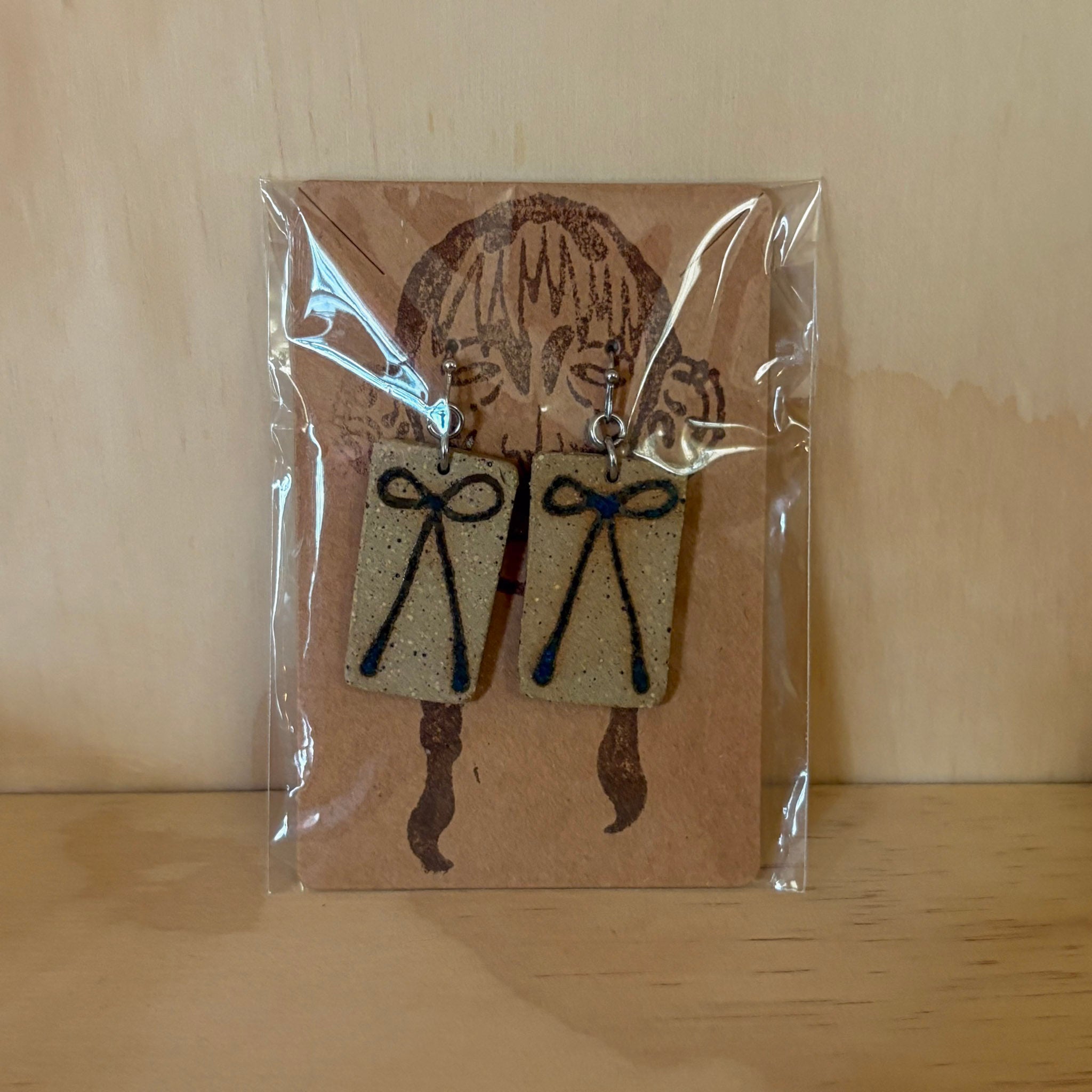 Bow Rectangle Earrings