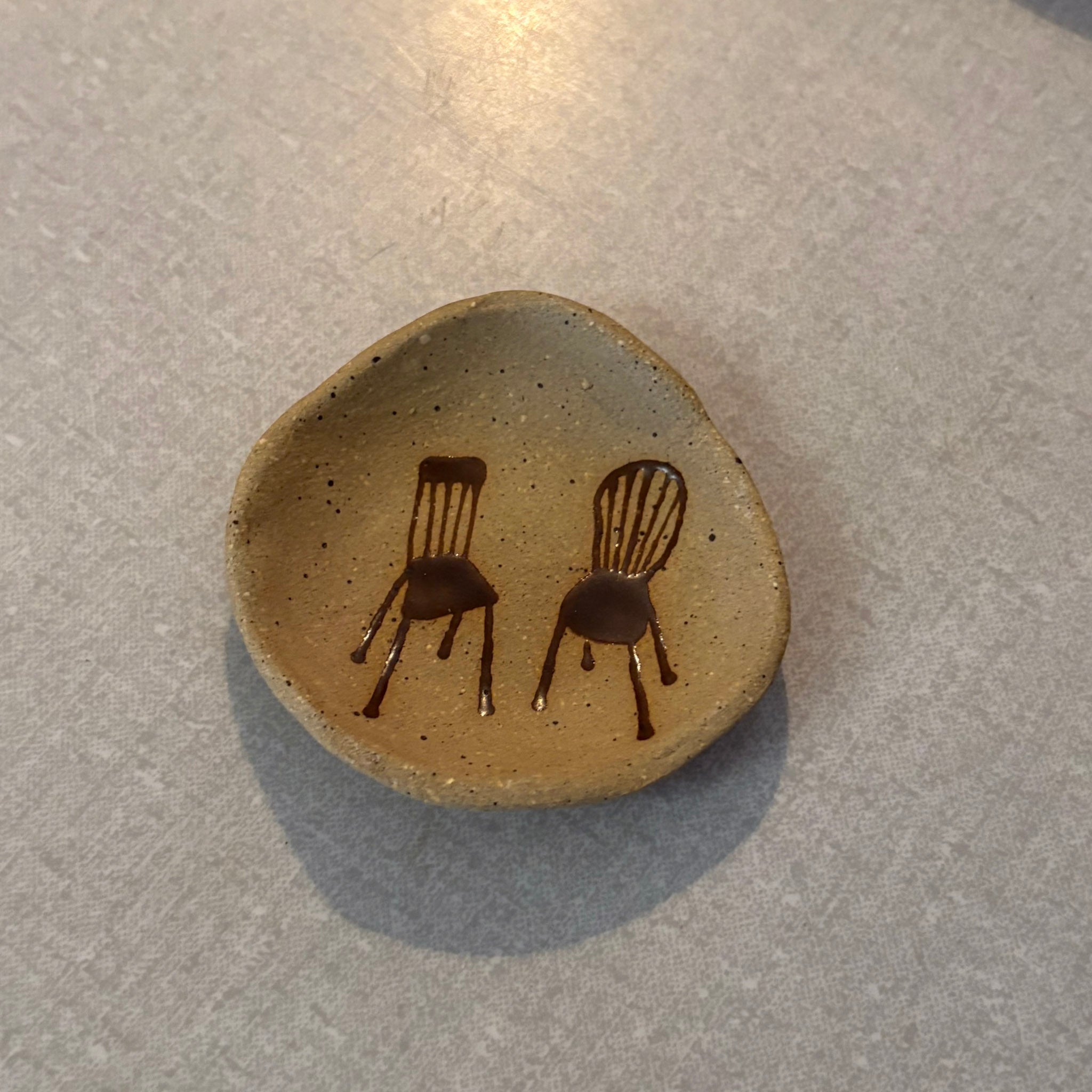 2 Tiny Chairs Small Dish