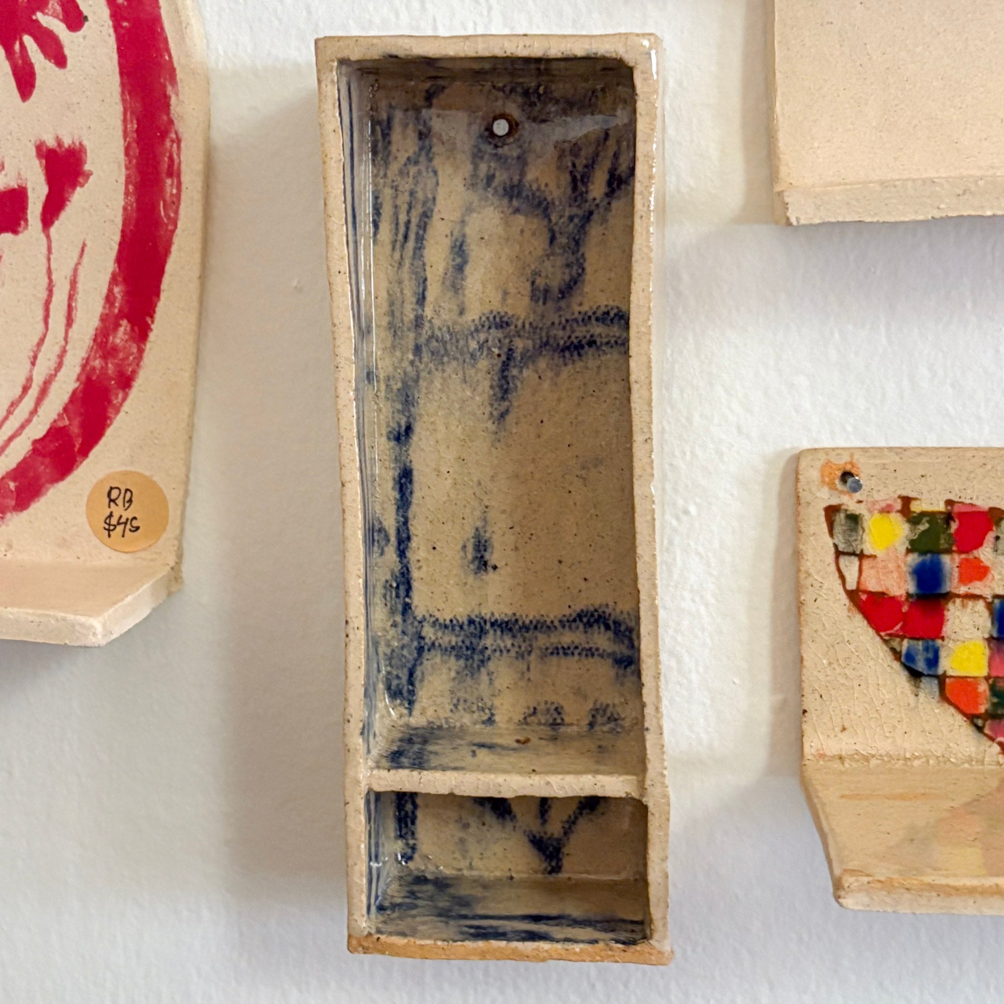 BLUE PATTERNED 3! Wall Shelf