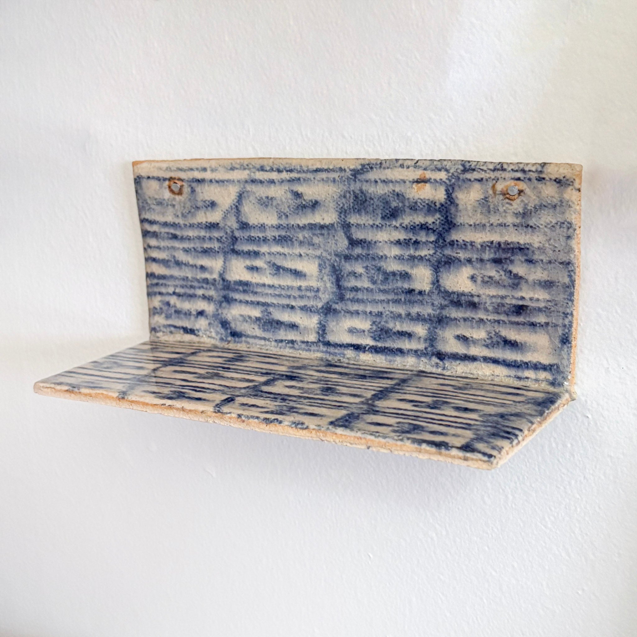 BLUE PATTERNED! Wall Shelf