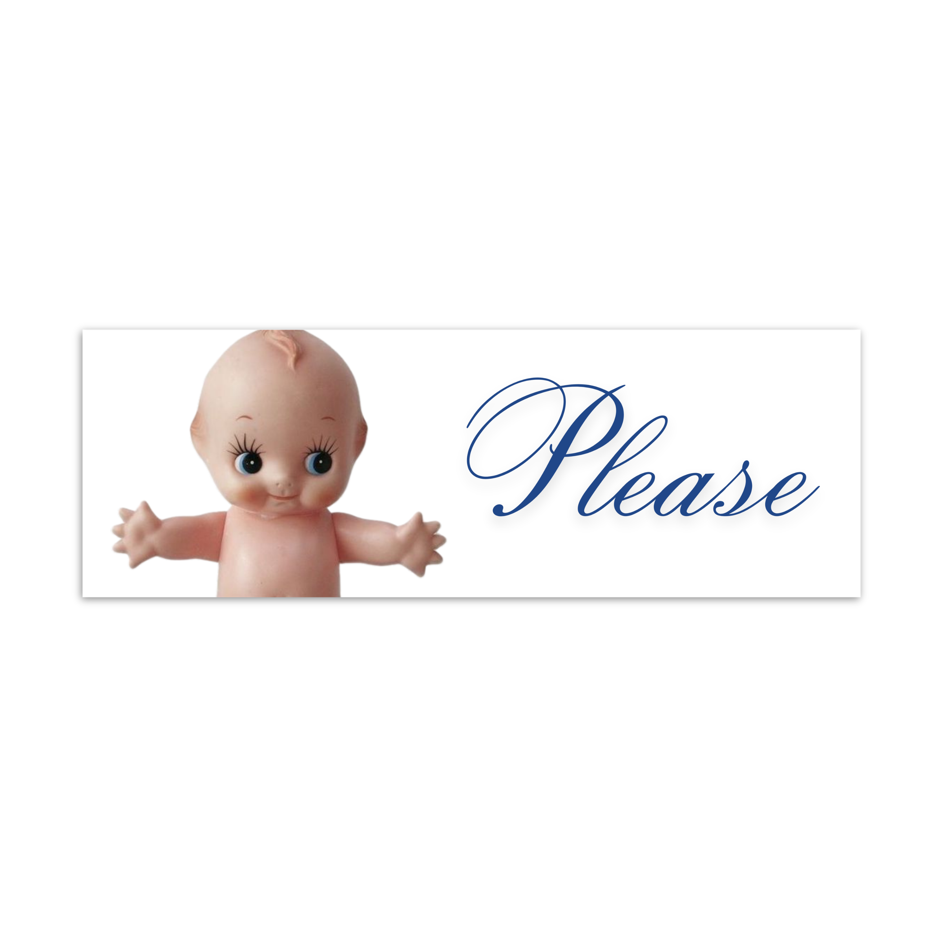 Bumper Sticker | "Please" Kewpie Baby Silly