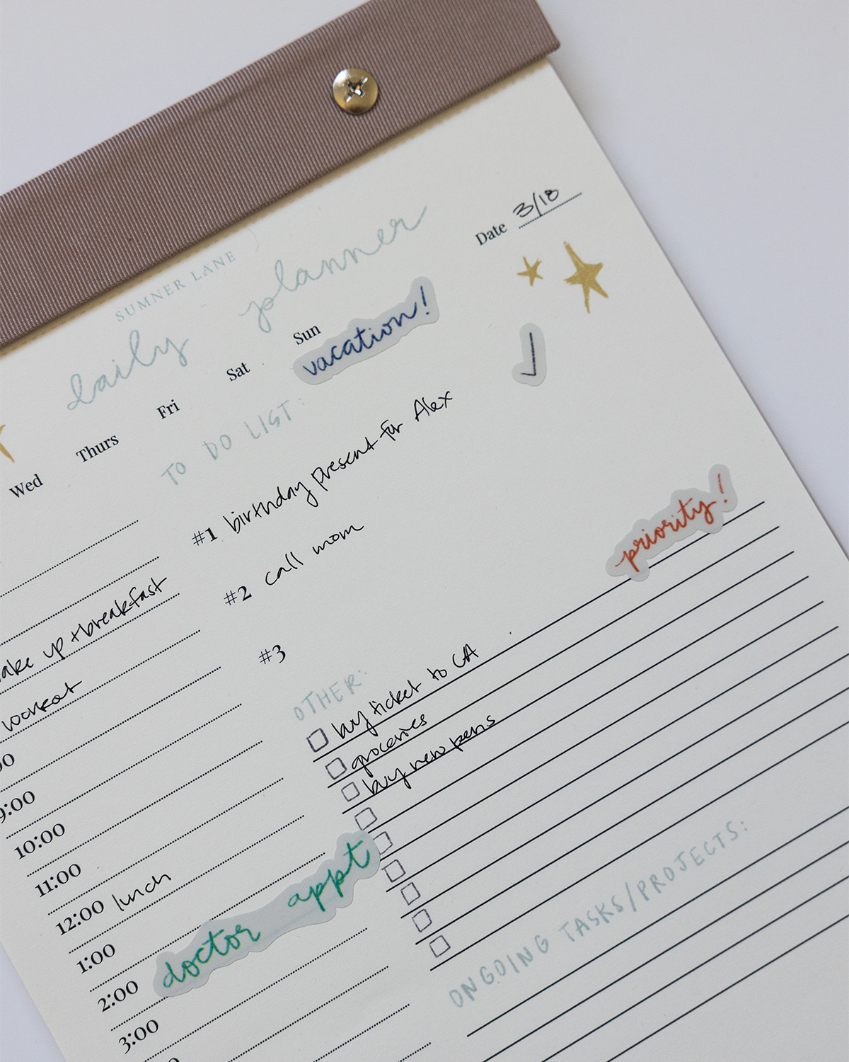 Daily Planner Notepad (Blush Pink)