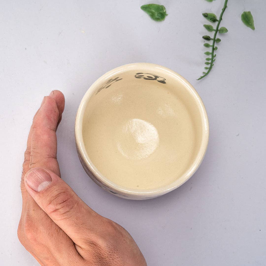 Panda Matcha Bowl 8oz 3.75"D x 1.5"H Porcelain JP (1/36)
