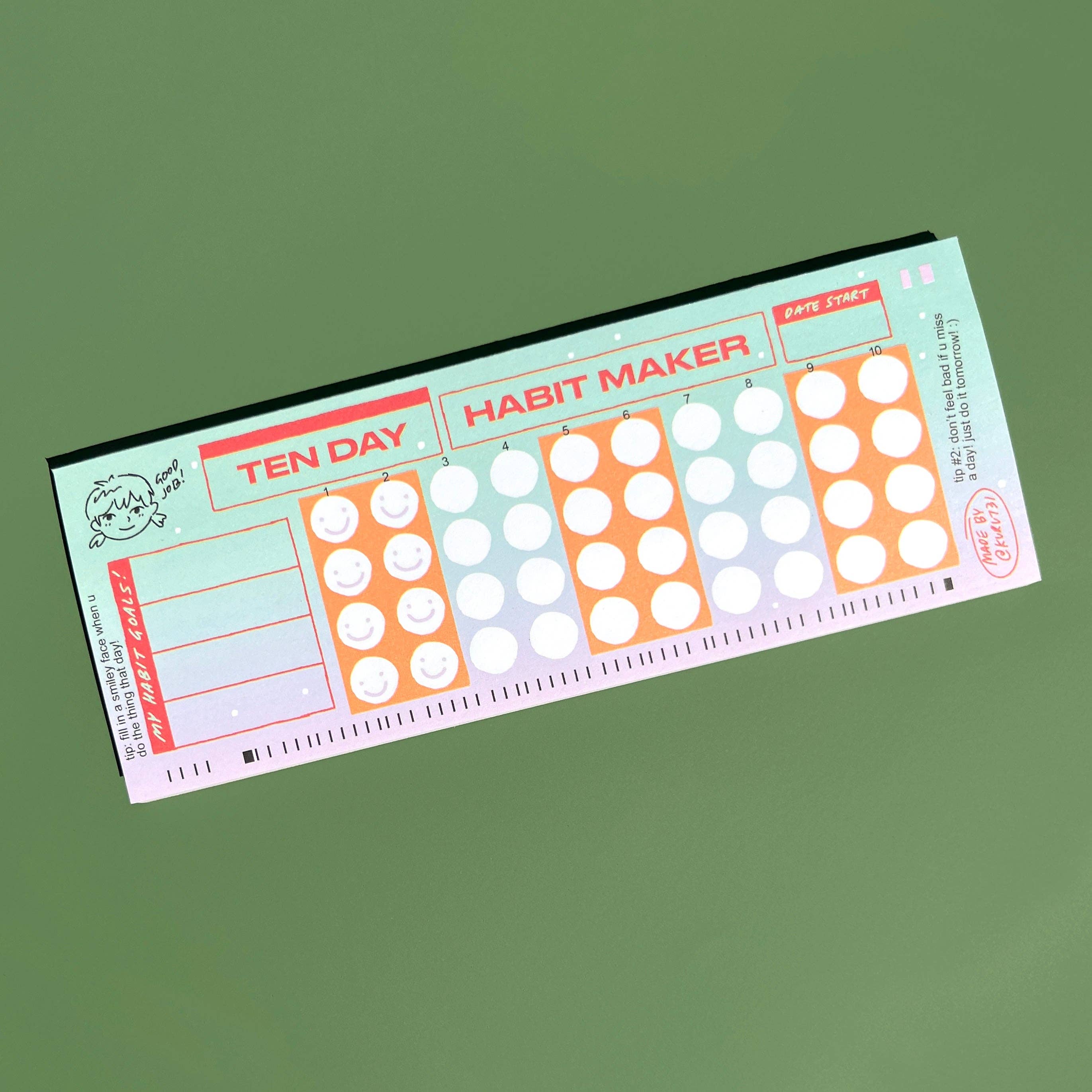 Ten Day Habit Maker Planner