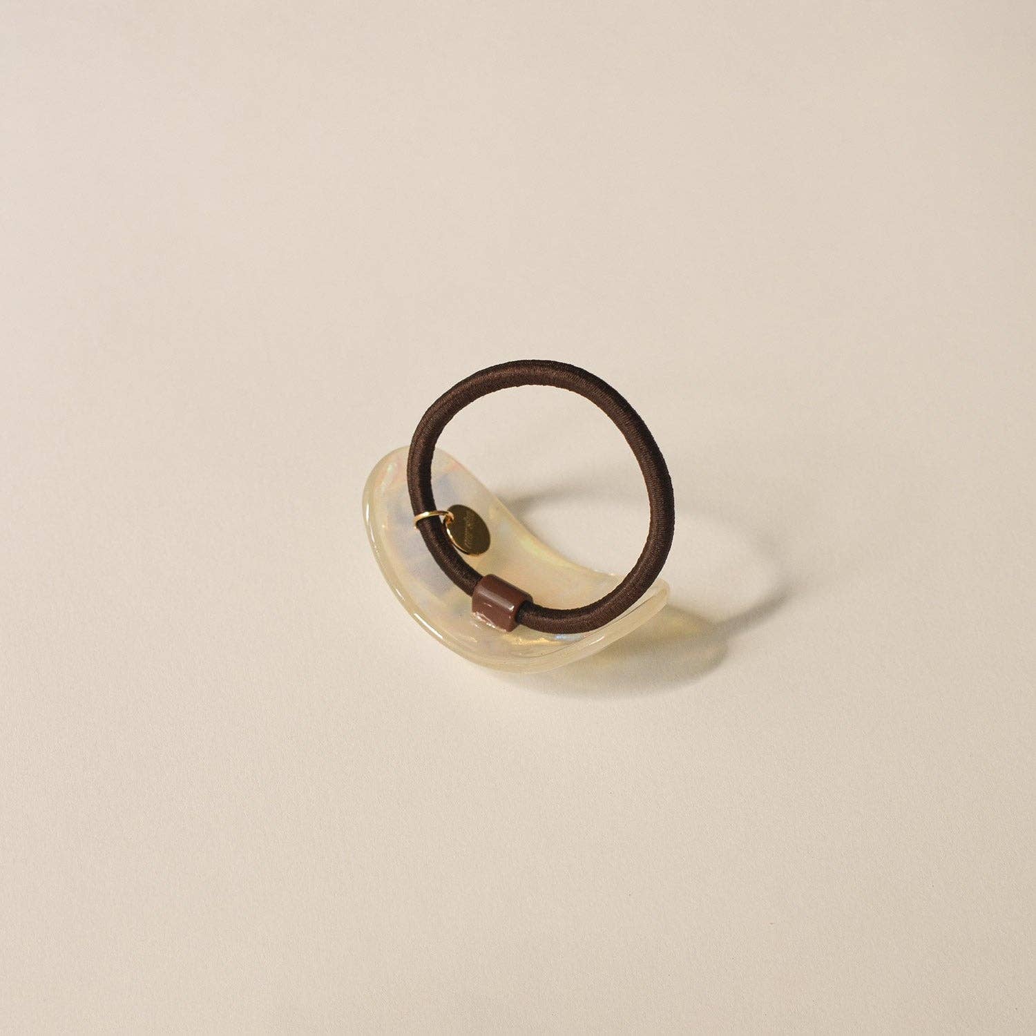 Curved Oval Resin Ponytail Hair Tie | Crystal Shell