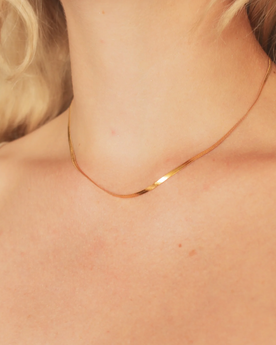 Marie Herringbone Chain Necklace