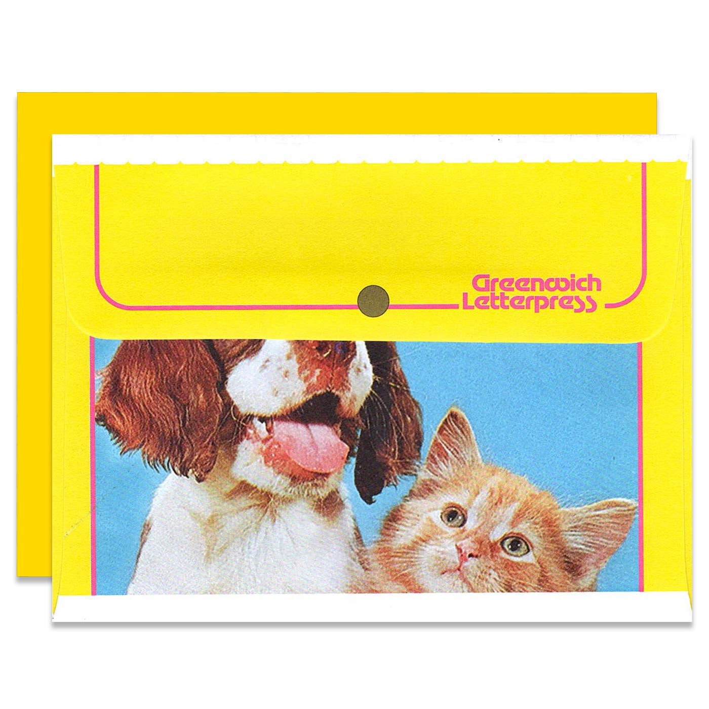 Dog & Cat Stationery – Vintage Envelope + Insert Card Set