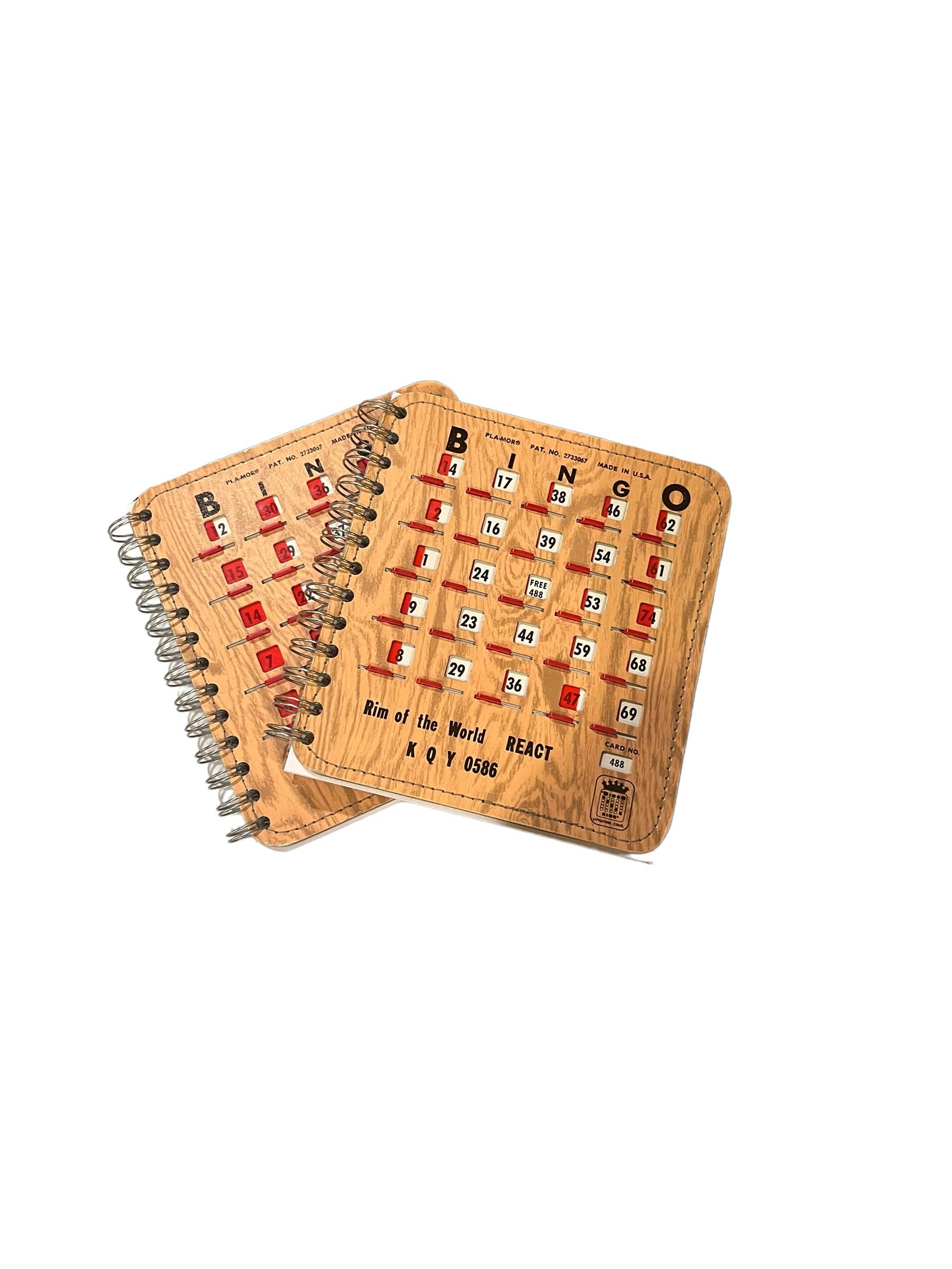 Upcycled Vintage Bingo Card Journal - Brown