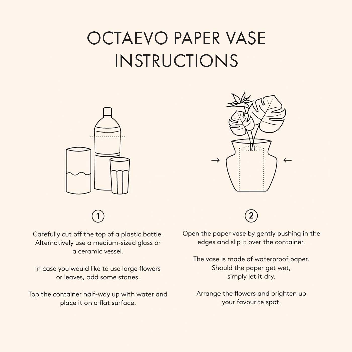 OCTAEVO Miró Paper Vase - Yellow, Flower Vase & Card Set