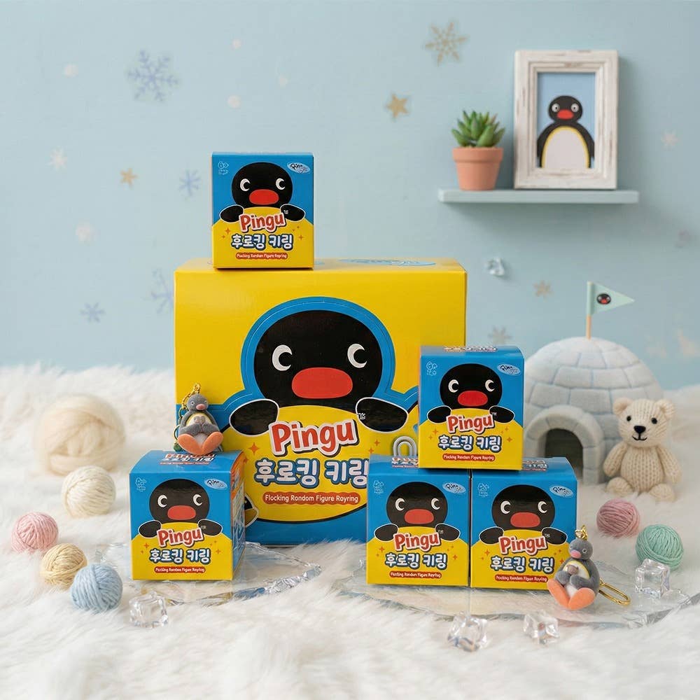 Pingu Flocking Random Figure Keyring (Blind Box)