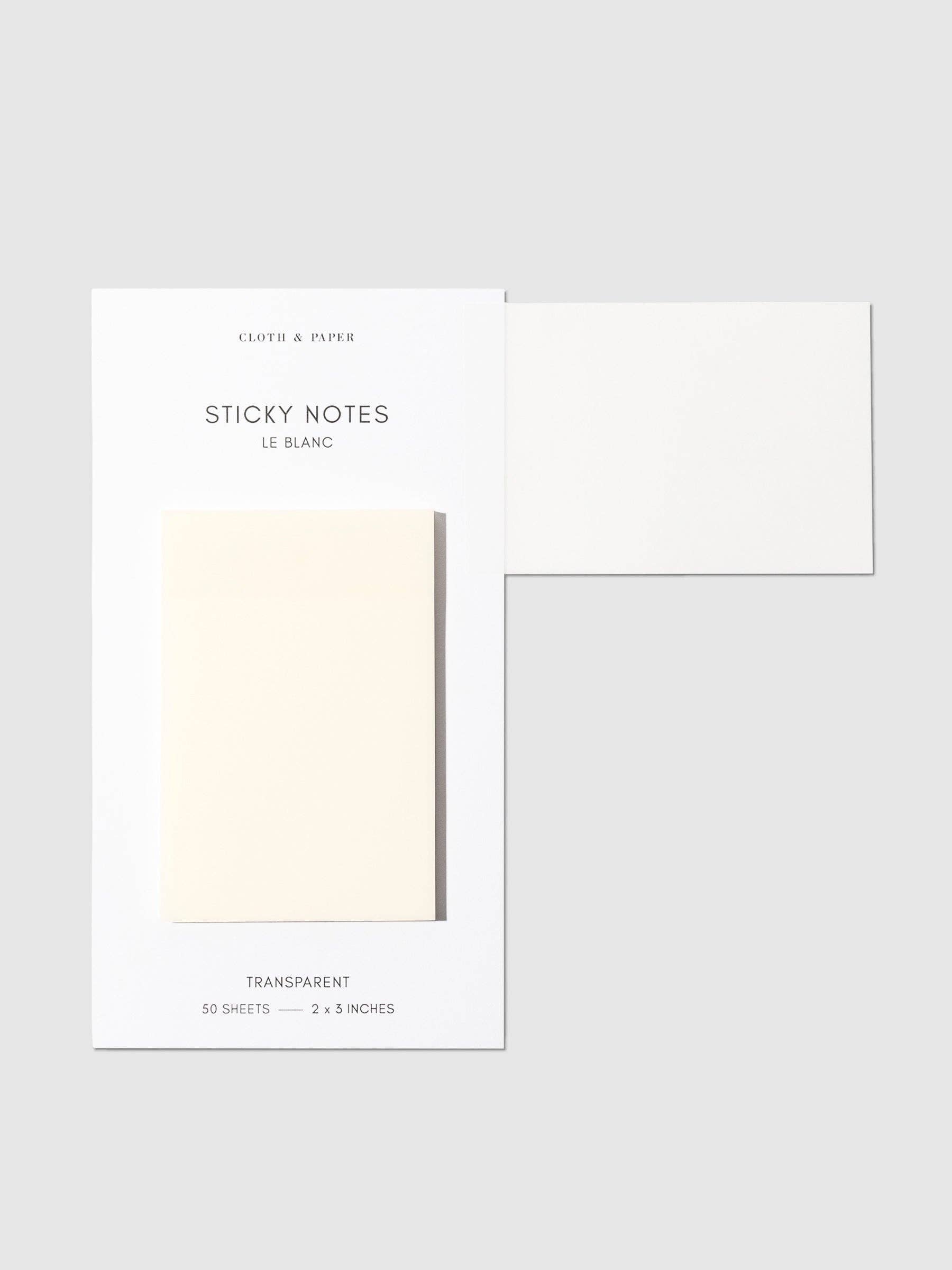 Transparent Rectangular Sticky Notes | Le Blanc | 2x3 – Scrappie!