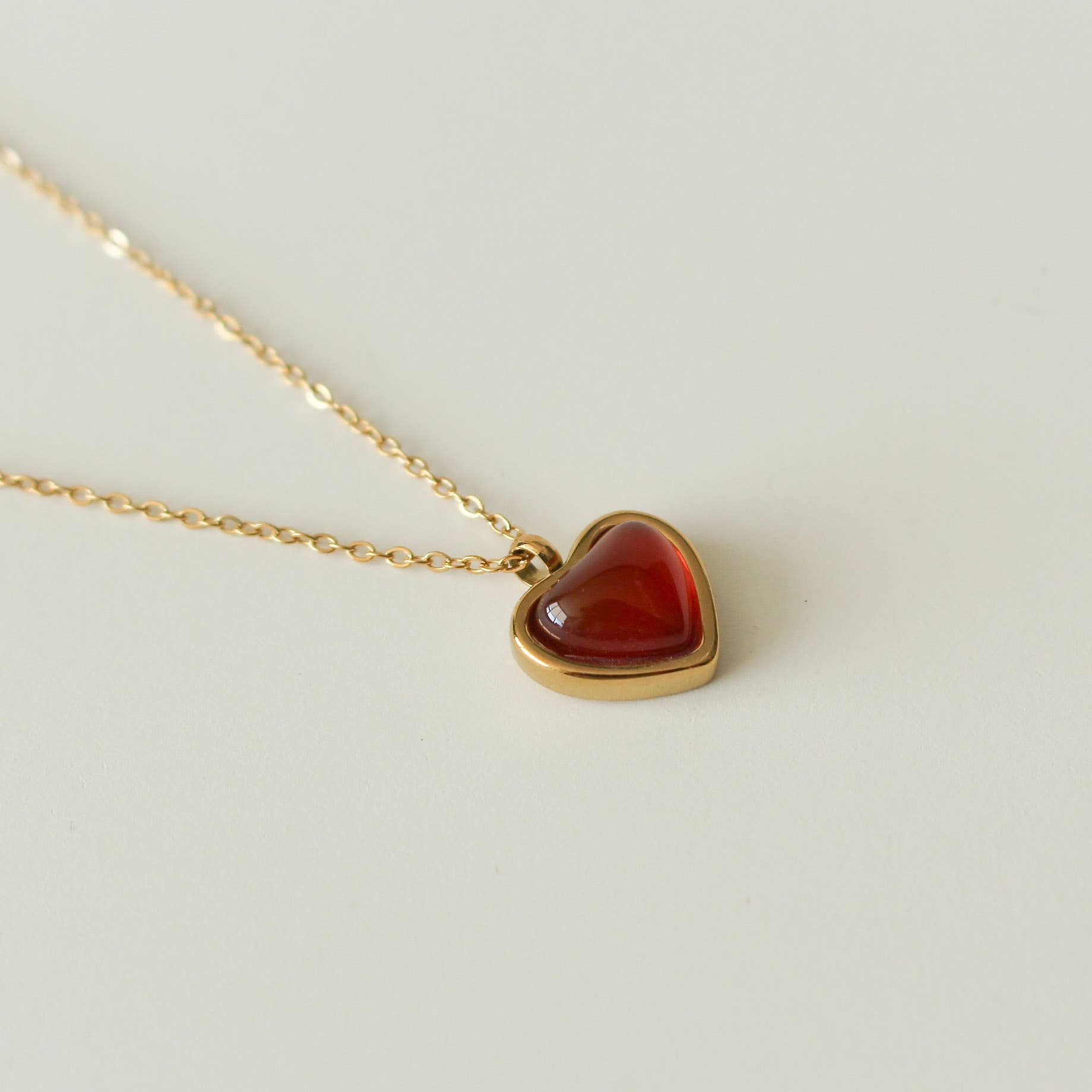 Amara Red Agate Heart Necklace