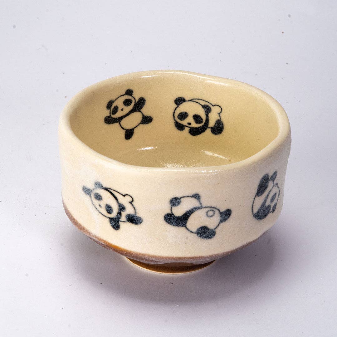 Panda Matcha Bowl 8oz 3.75"D x 1.5"H Porcelain JP (1/36)