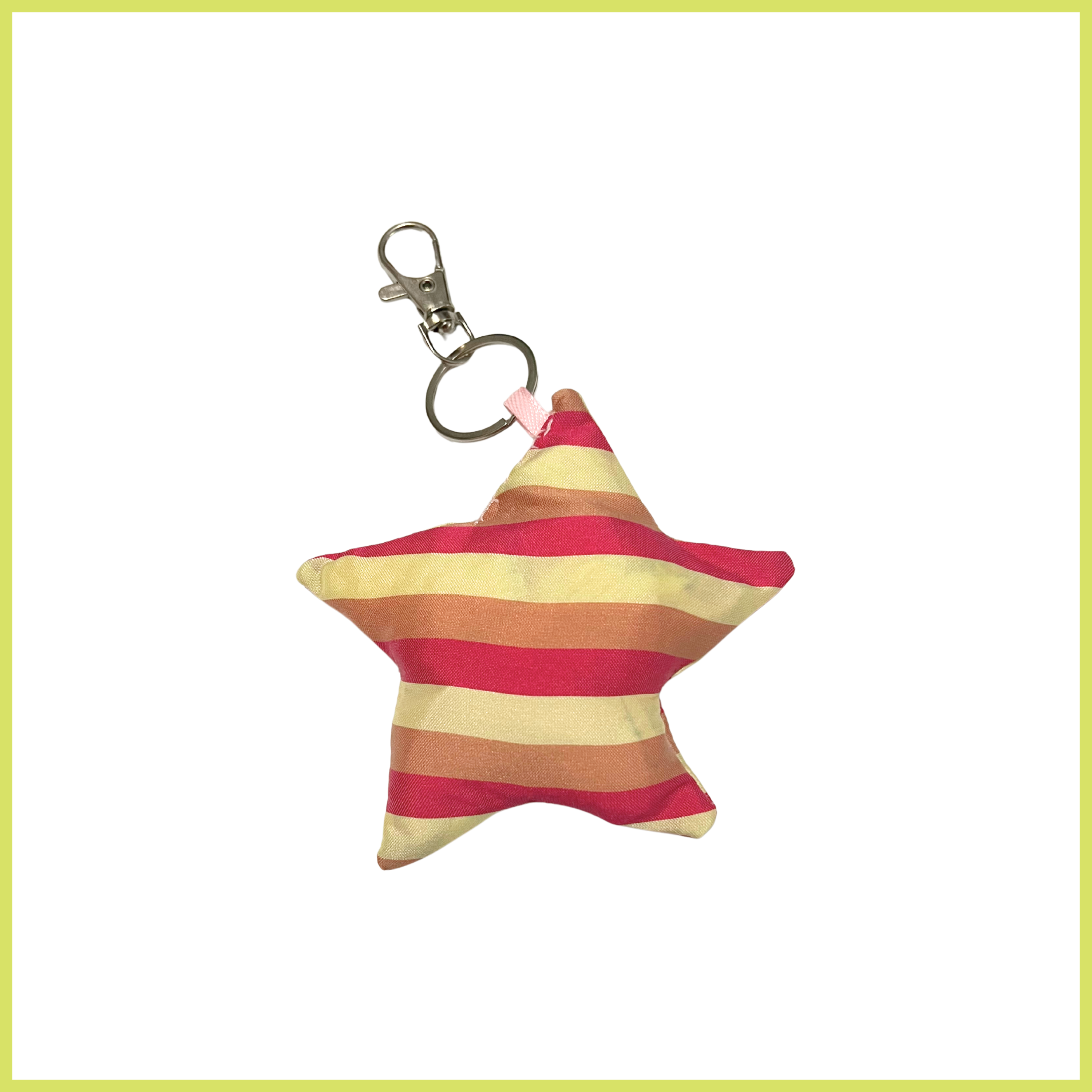 Pink Stripes Bag Charm