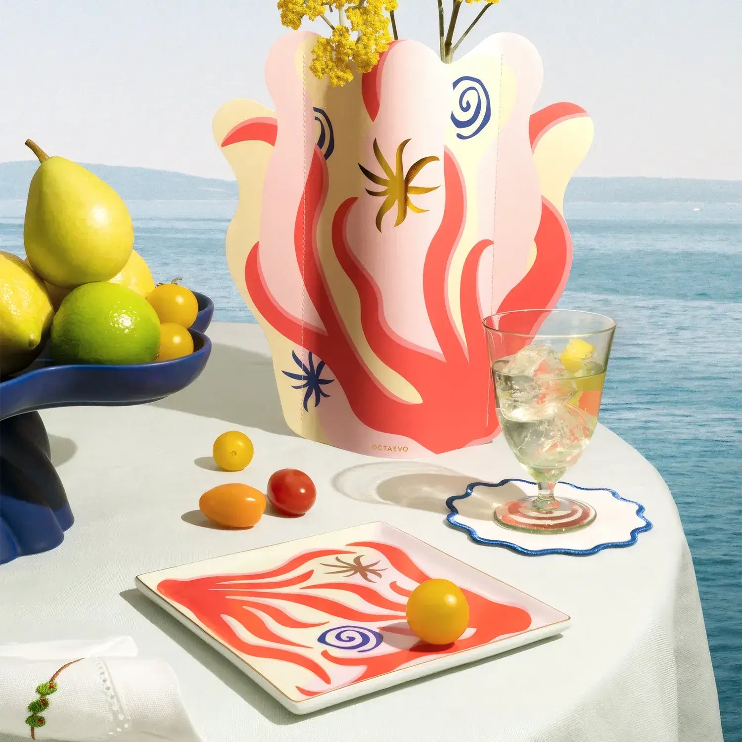 Octaevo Amalfi Ceramic Tray Red