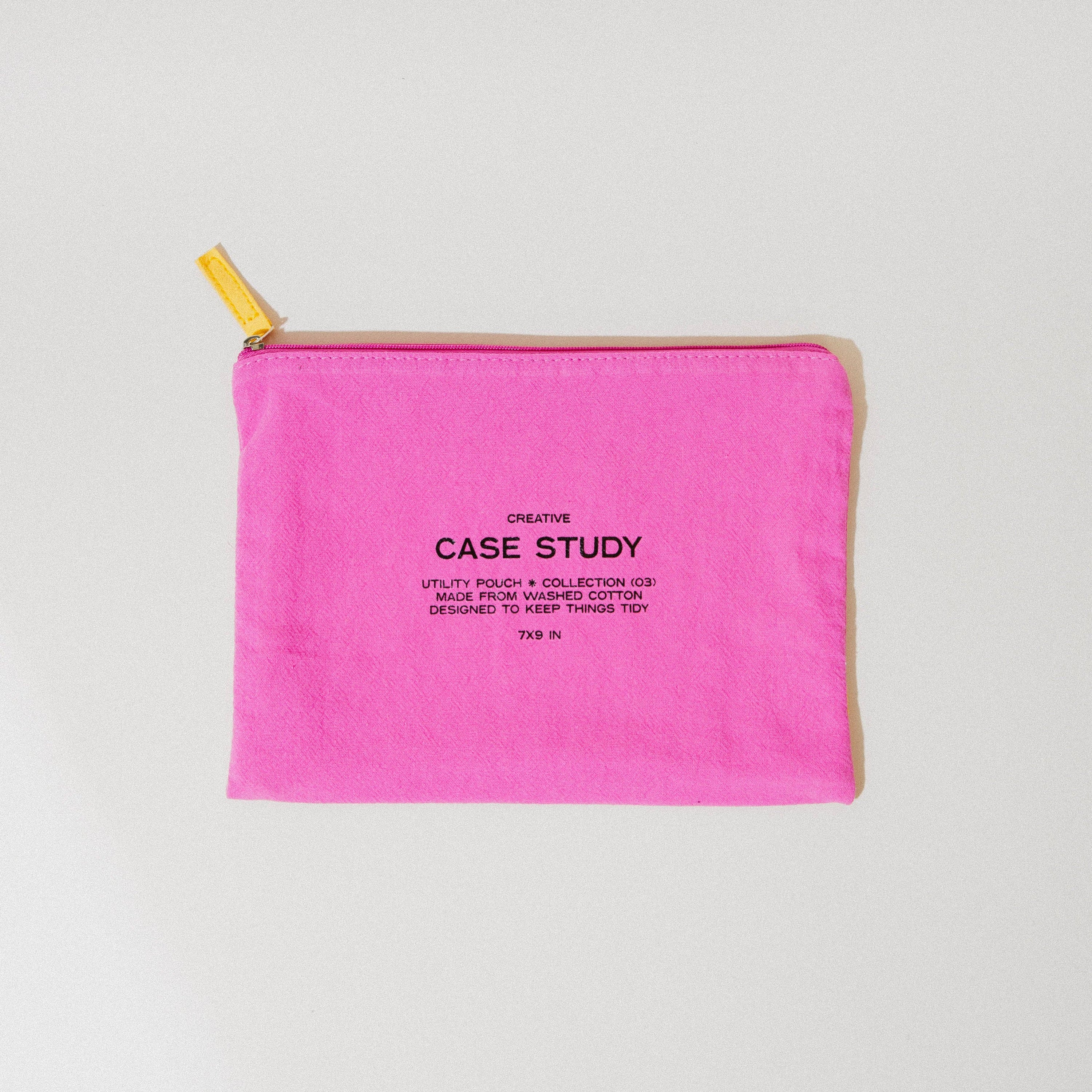 Washed Cotton Zipper Pouch | Candy