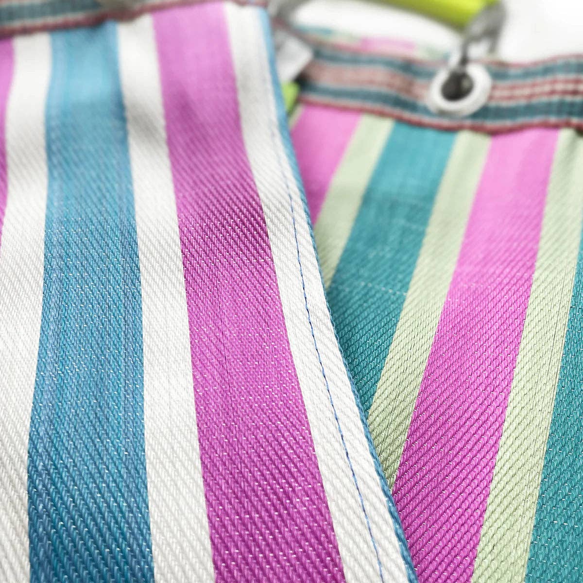 RECYCLED PLASTIC STRIPE BAG - Rectangle D15: Orange x Blue