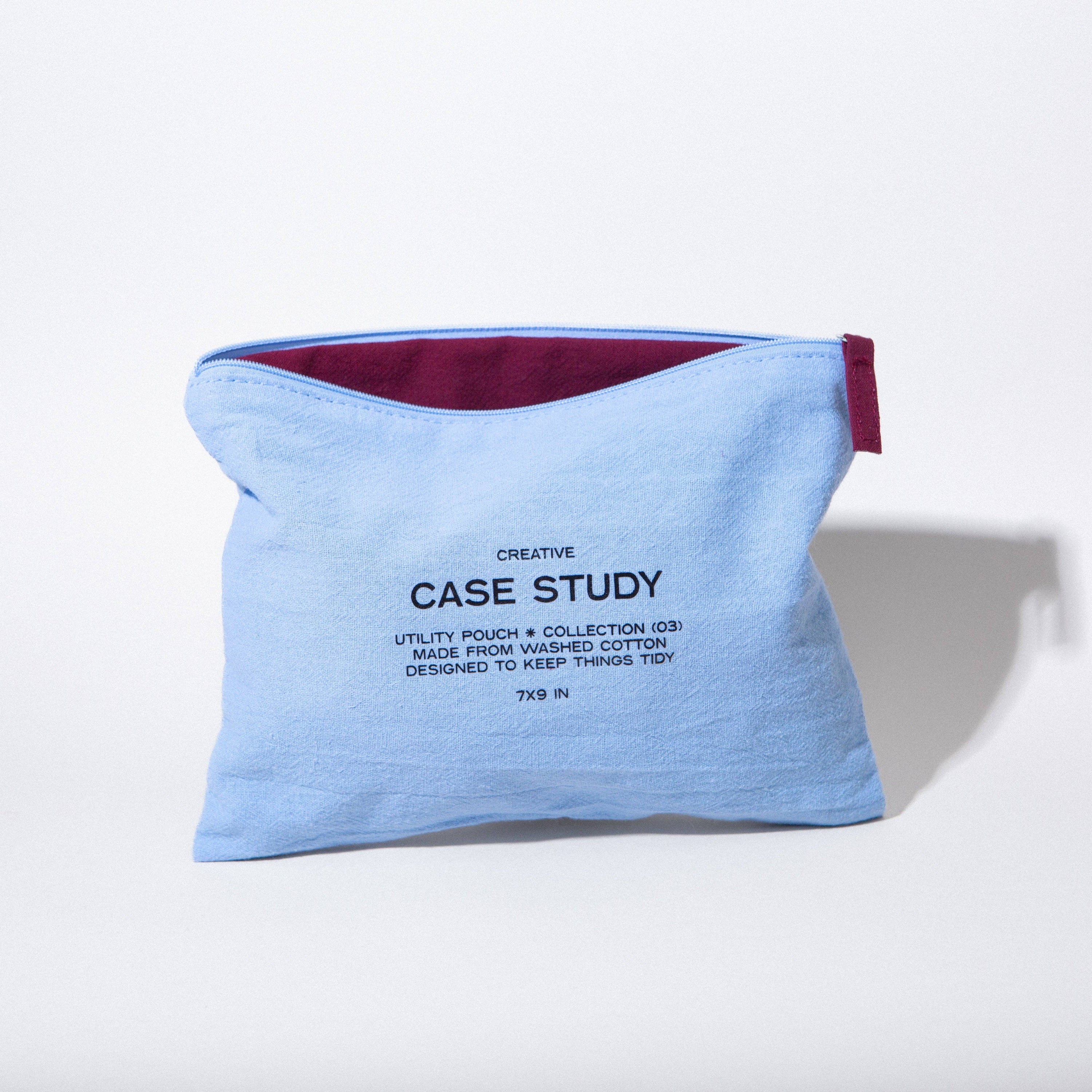 Washed Cotton Zipper Pouch | Robin's Egg
