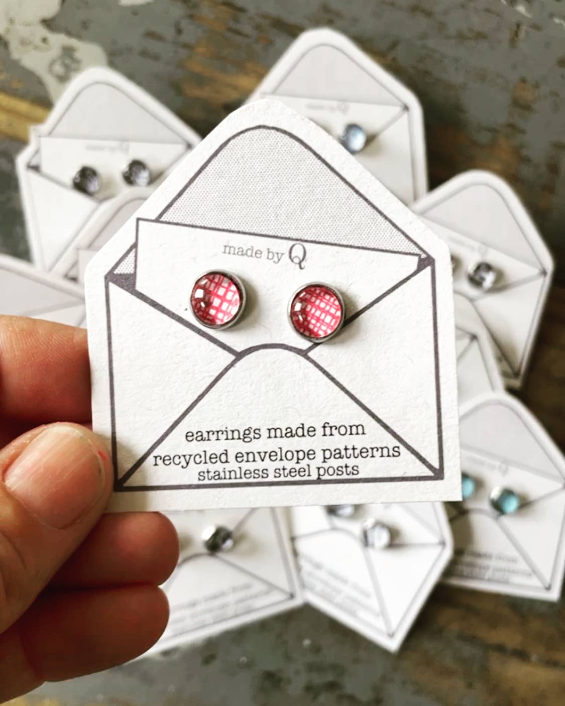 Security Envelope Pattern Earrings