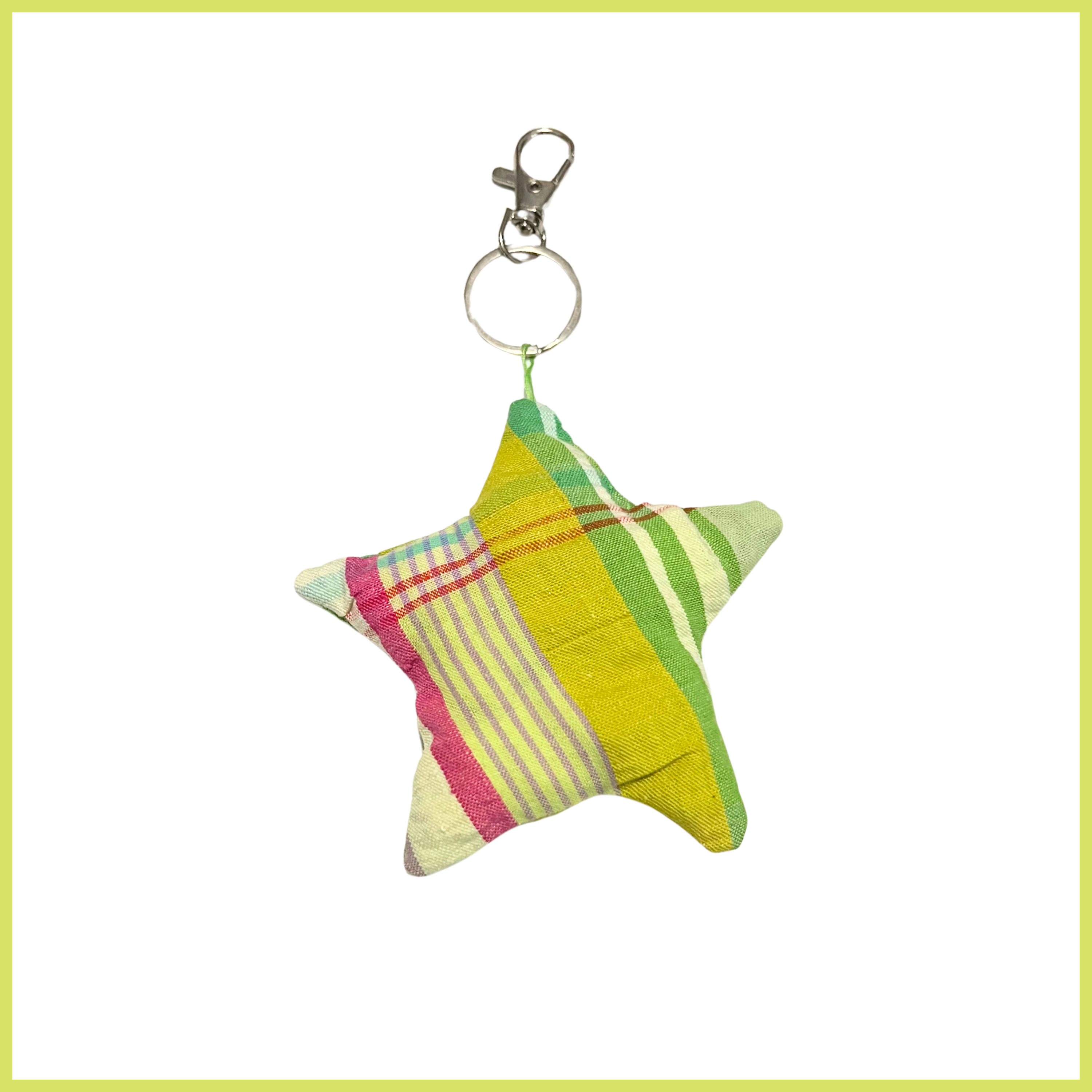 Green Seersucker Bag Charm