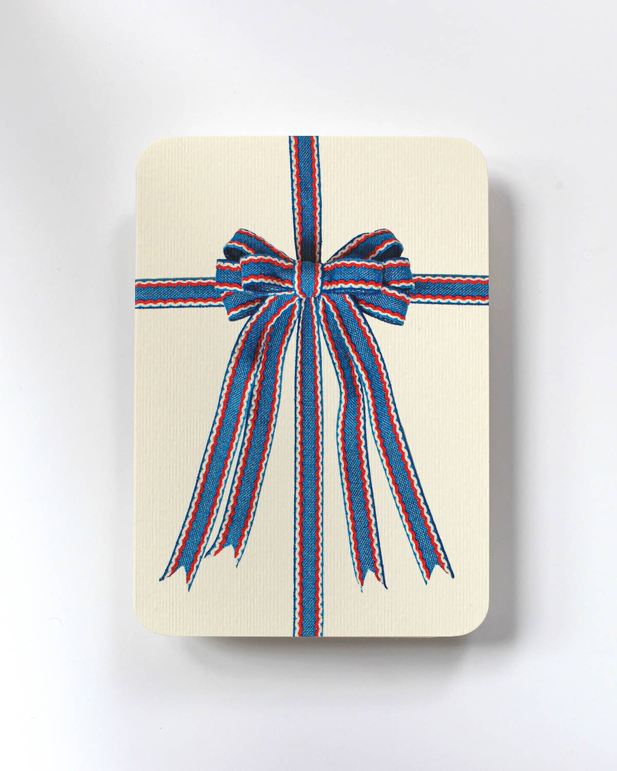 Blue, Red & White Bow Greeting Card | Birthday Card