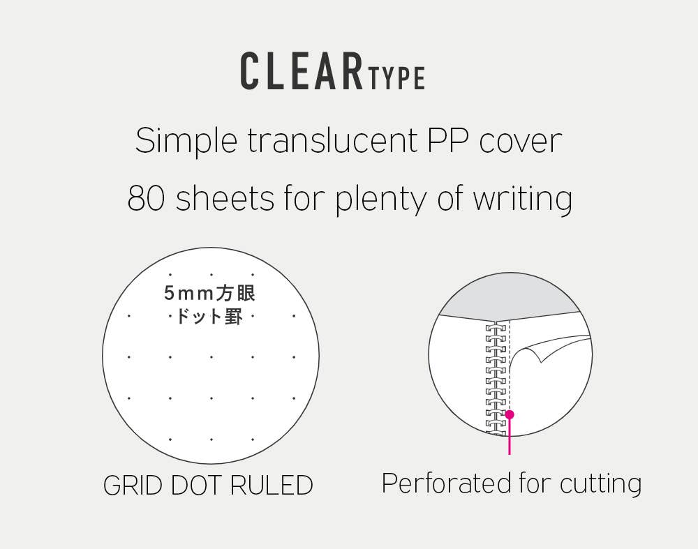 Japanese/KOKUYO SOFT RING DOT RULED 80 SHEETS CLEAR NOTEBOOk