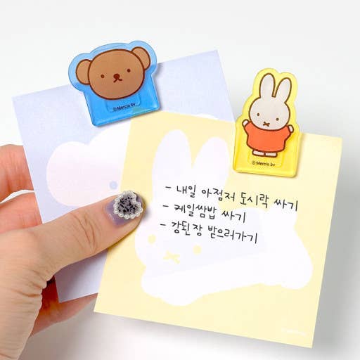 Miffy illust Memo Note Pad with Characters Clip SET