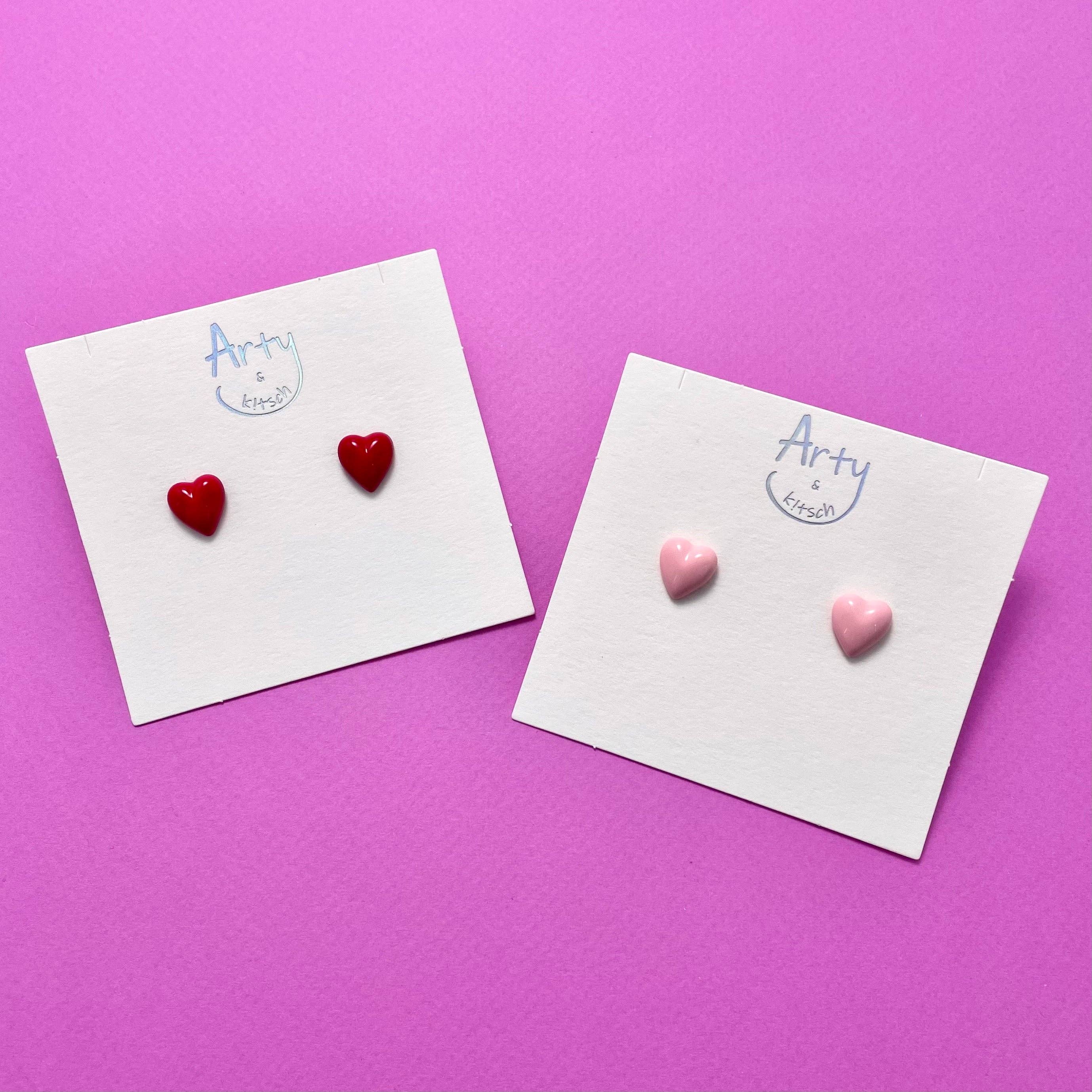 Glossy Heart Studs