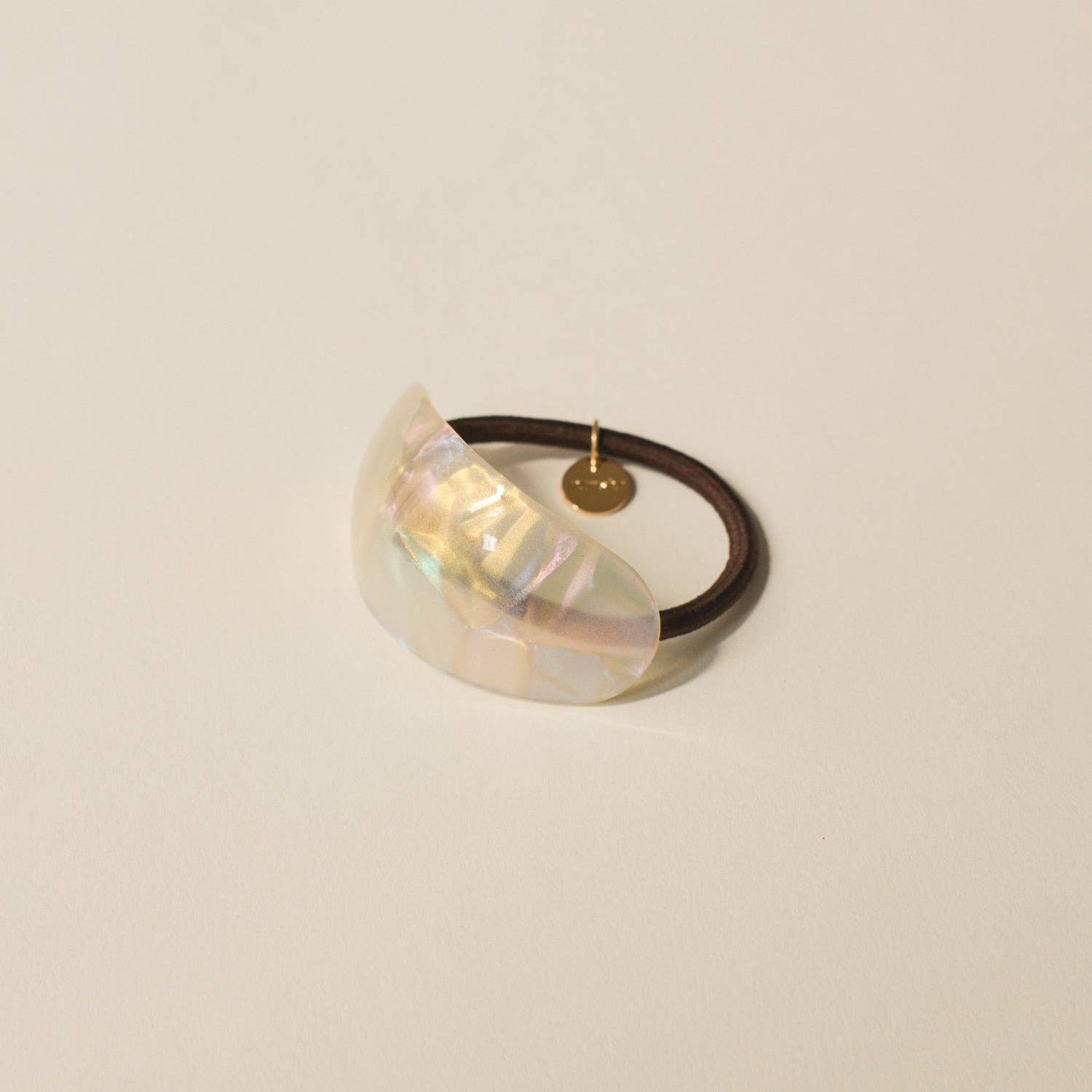 Curved Oval Resin Ponytail Hair Tie | Crystal Shell