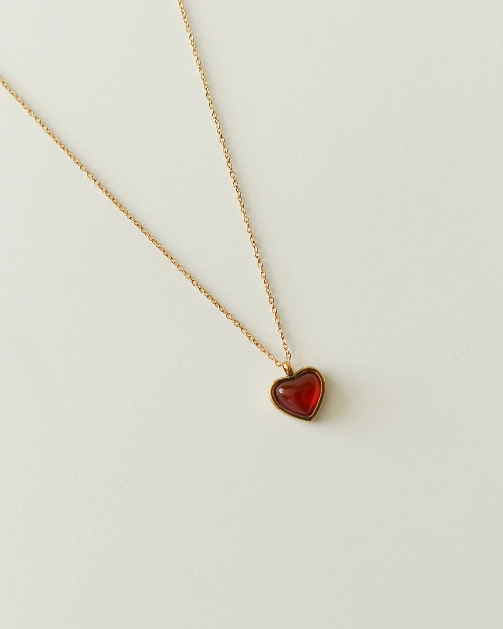 Amara Red Agate Heart Necklace
