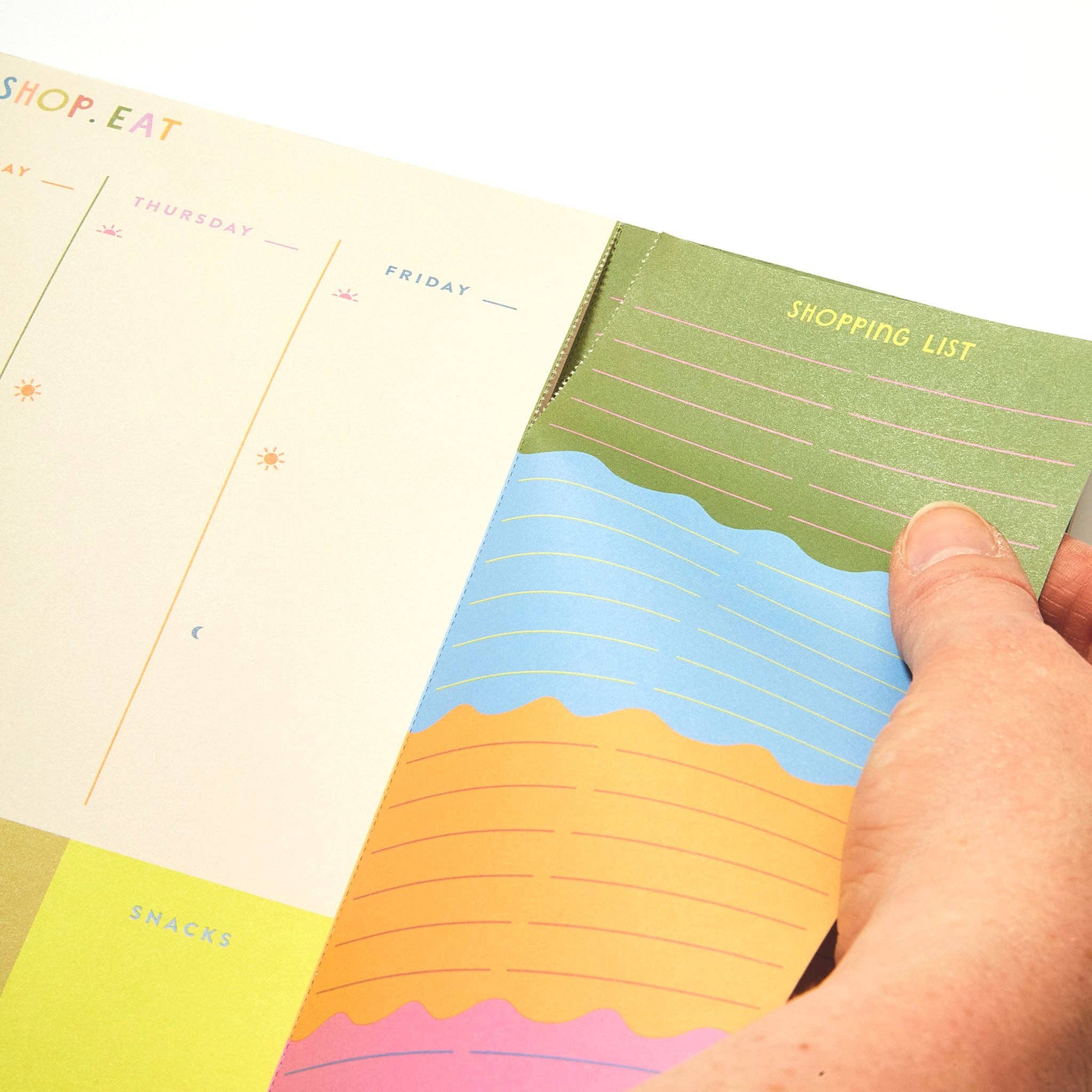 Weekly Food Planner with Tear-Off Shopping List