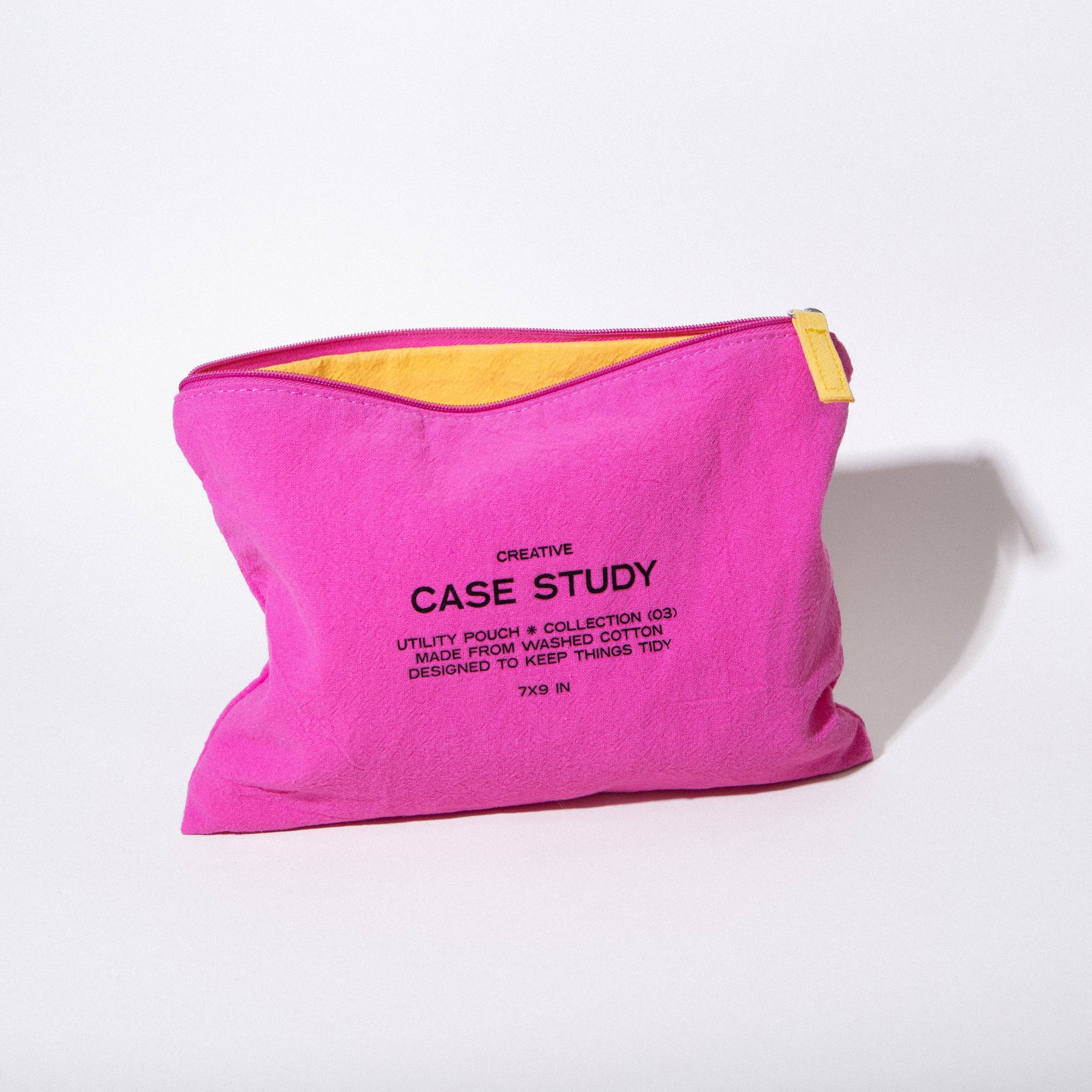 Washed Cotton Zipper Pouch | Candy