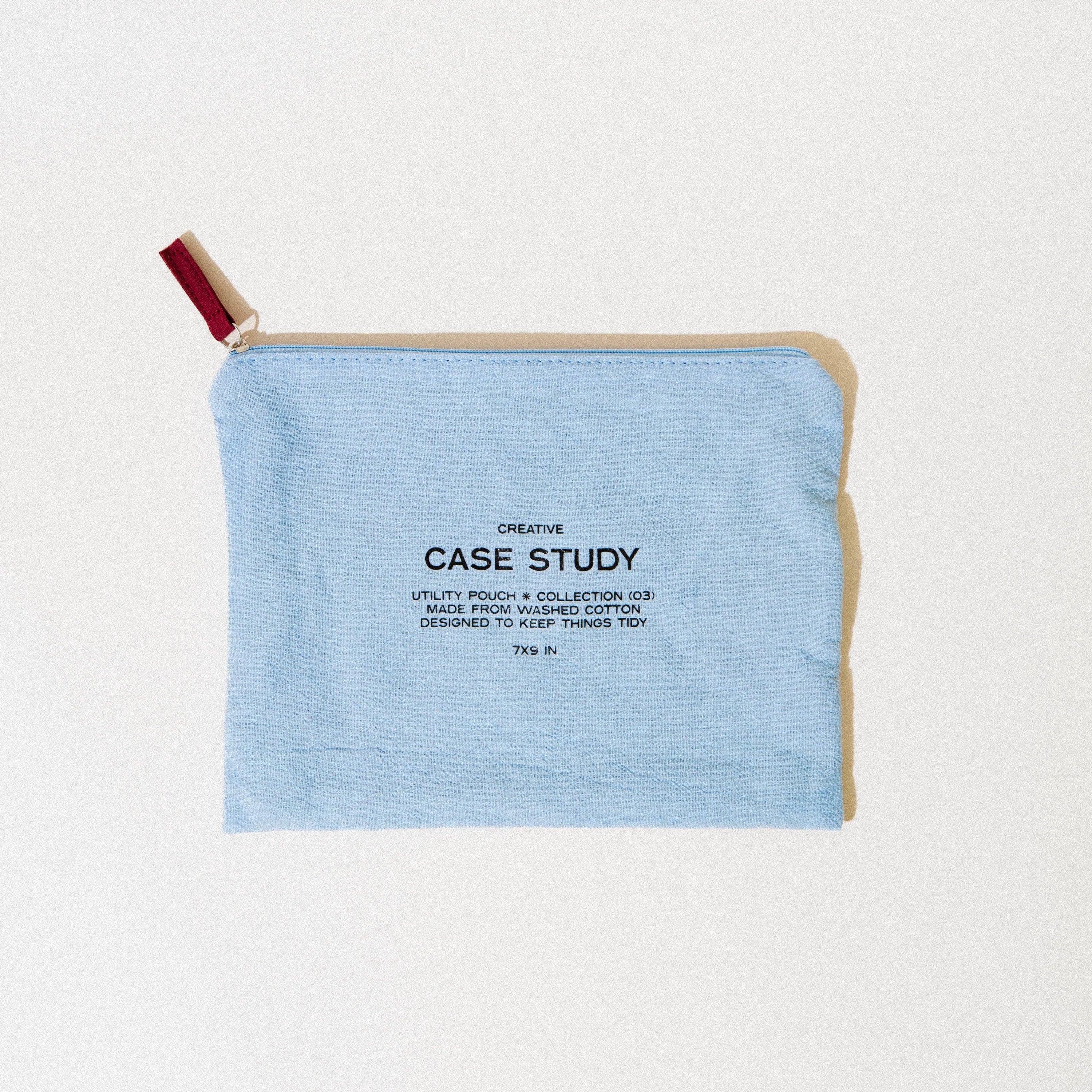 Washed Cotton Zipper Pouch | Robin's Egg