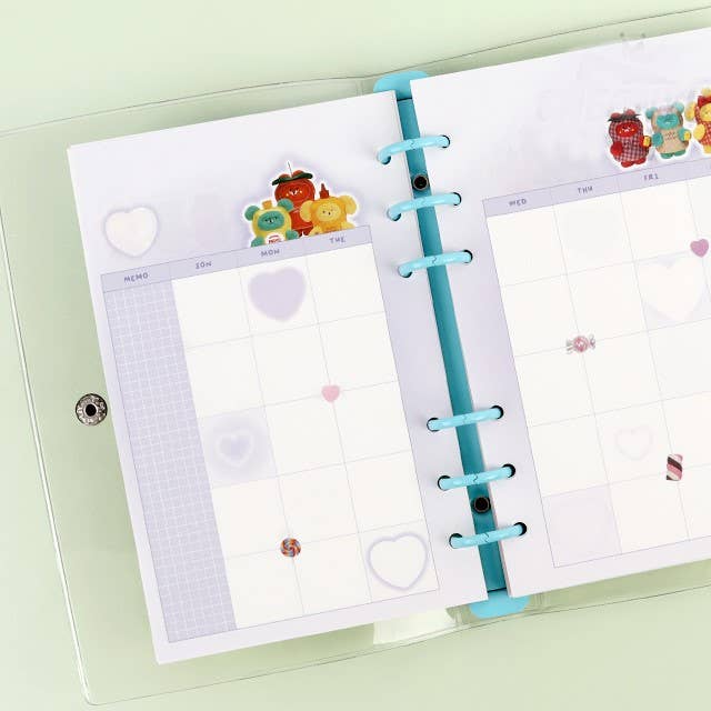 Wasabi Bear 6-Ring Undated Planner Dairy Journal
