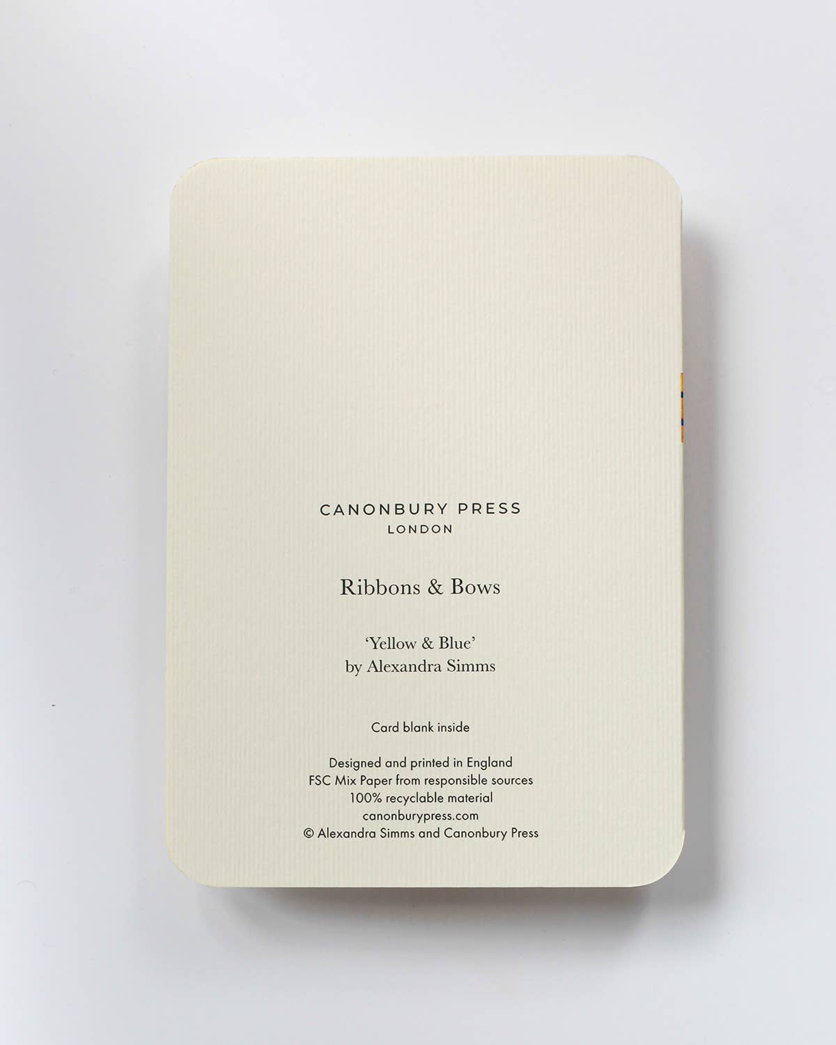 Yellow & Blue Bow Greeting Card