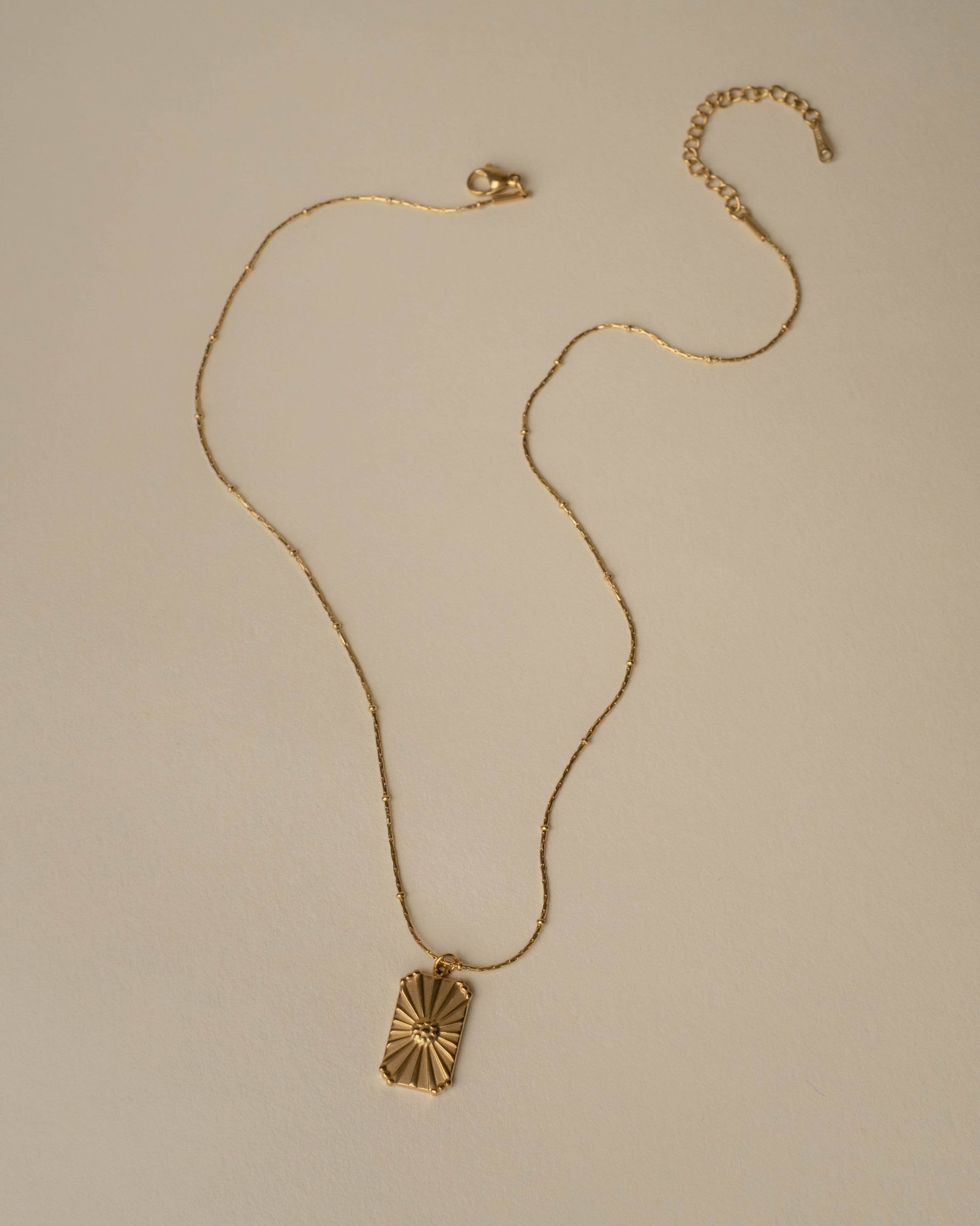 Rectangle Flower Burst Necklace