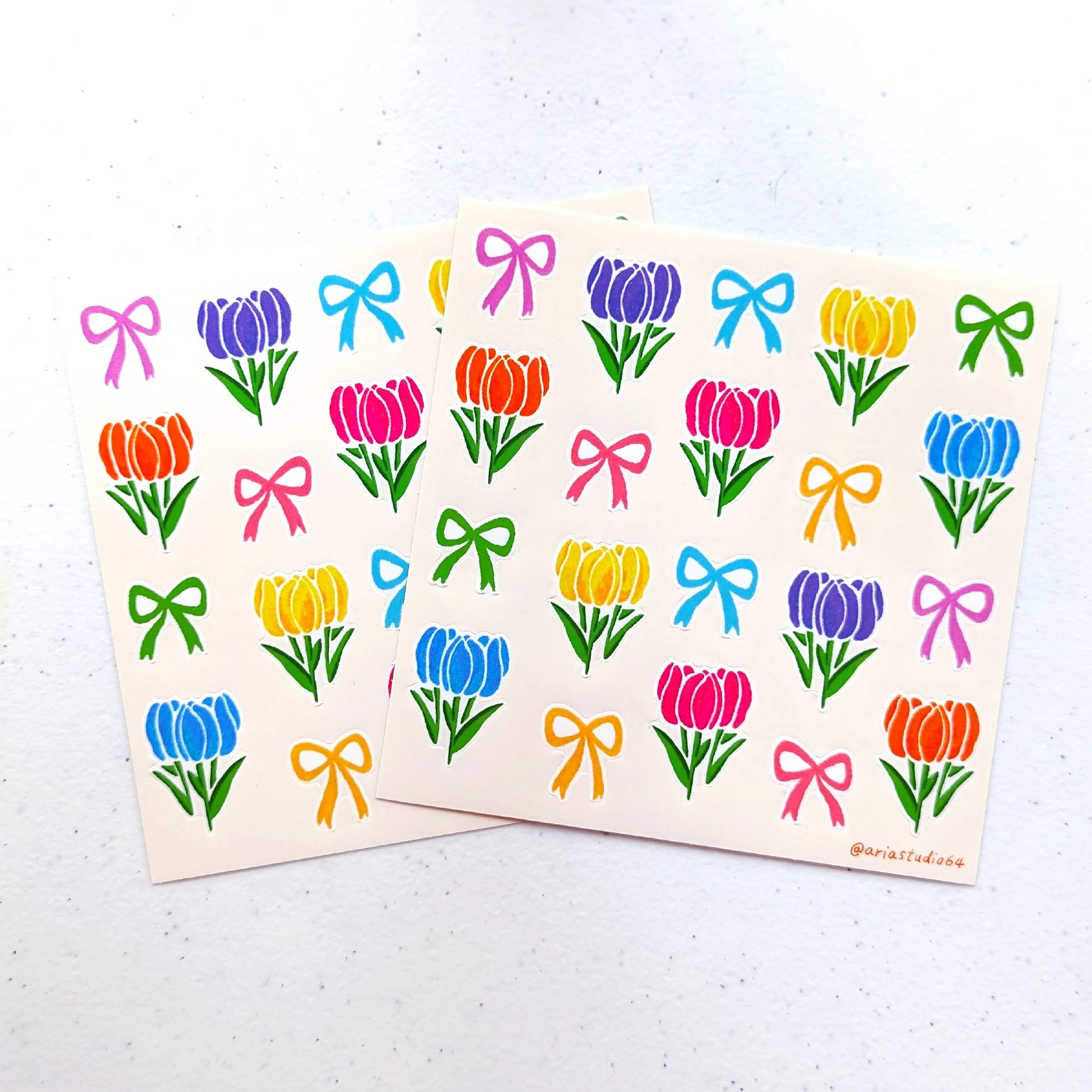 Tulips and Bows Sticker Sheet