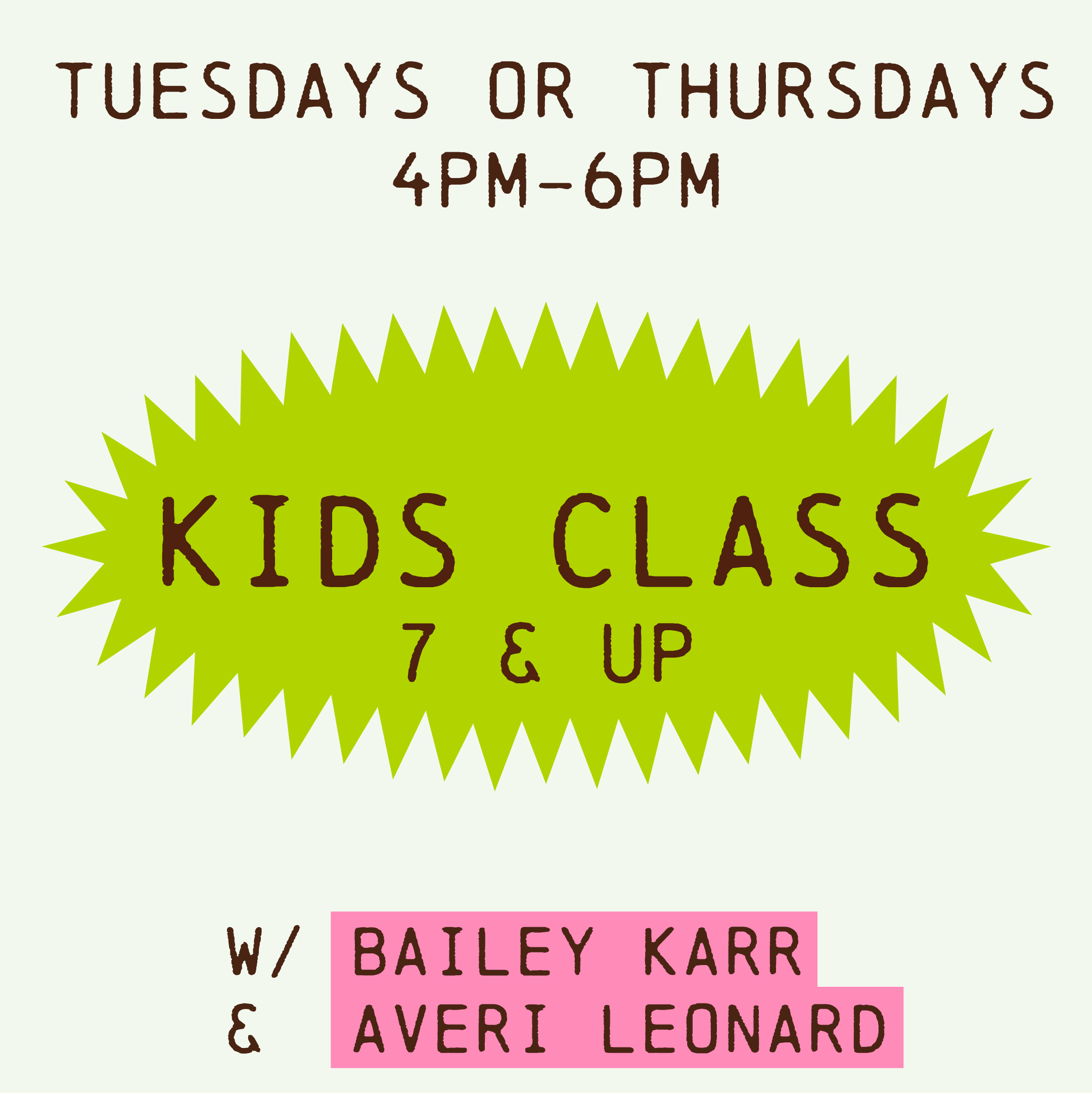 kids class! september