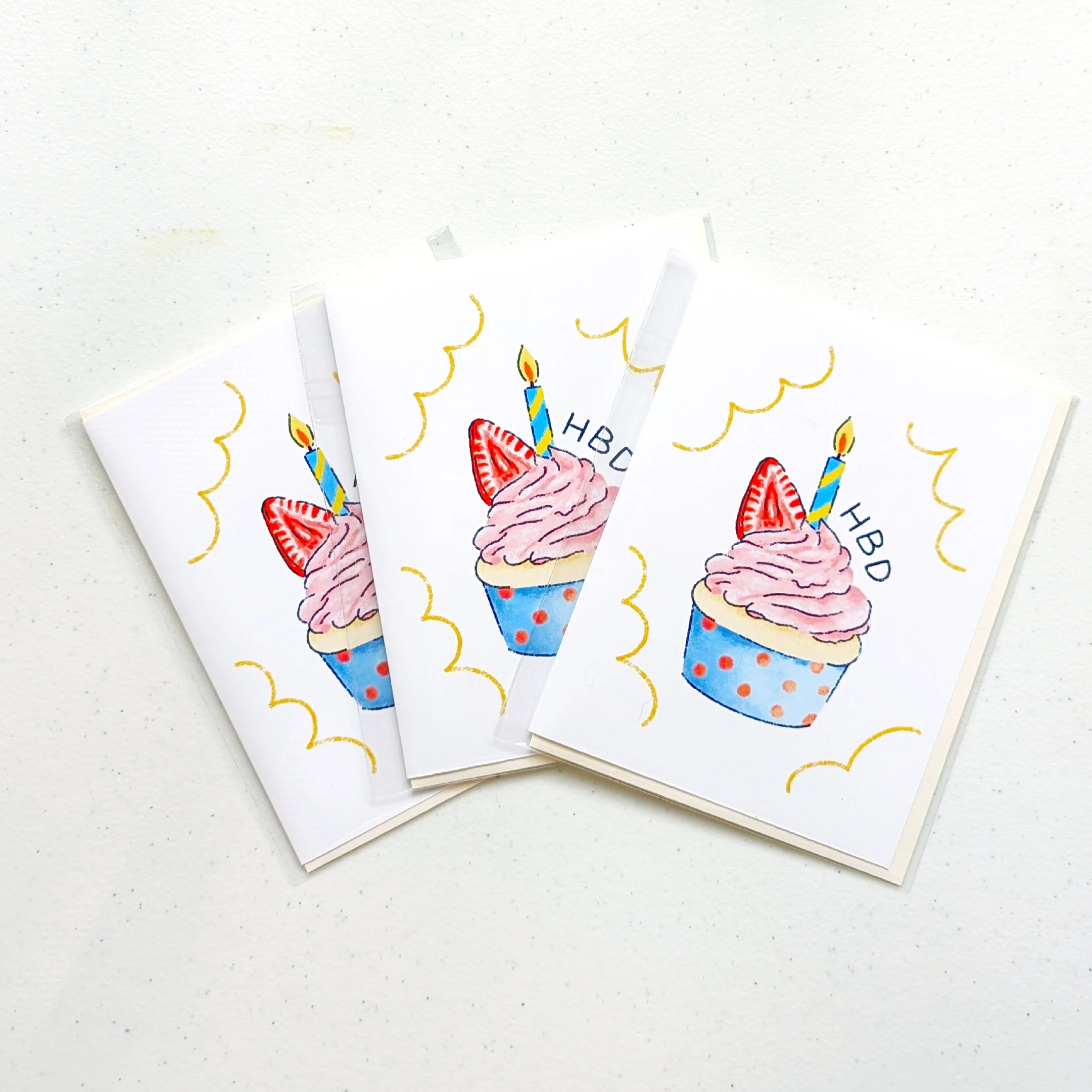 Strawberry Cupcake Birthday Card