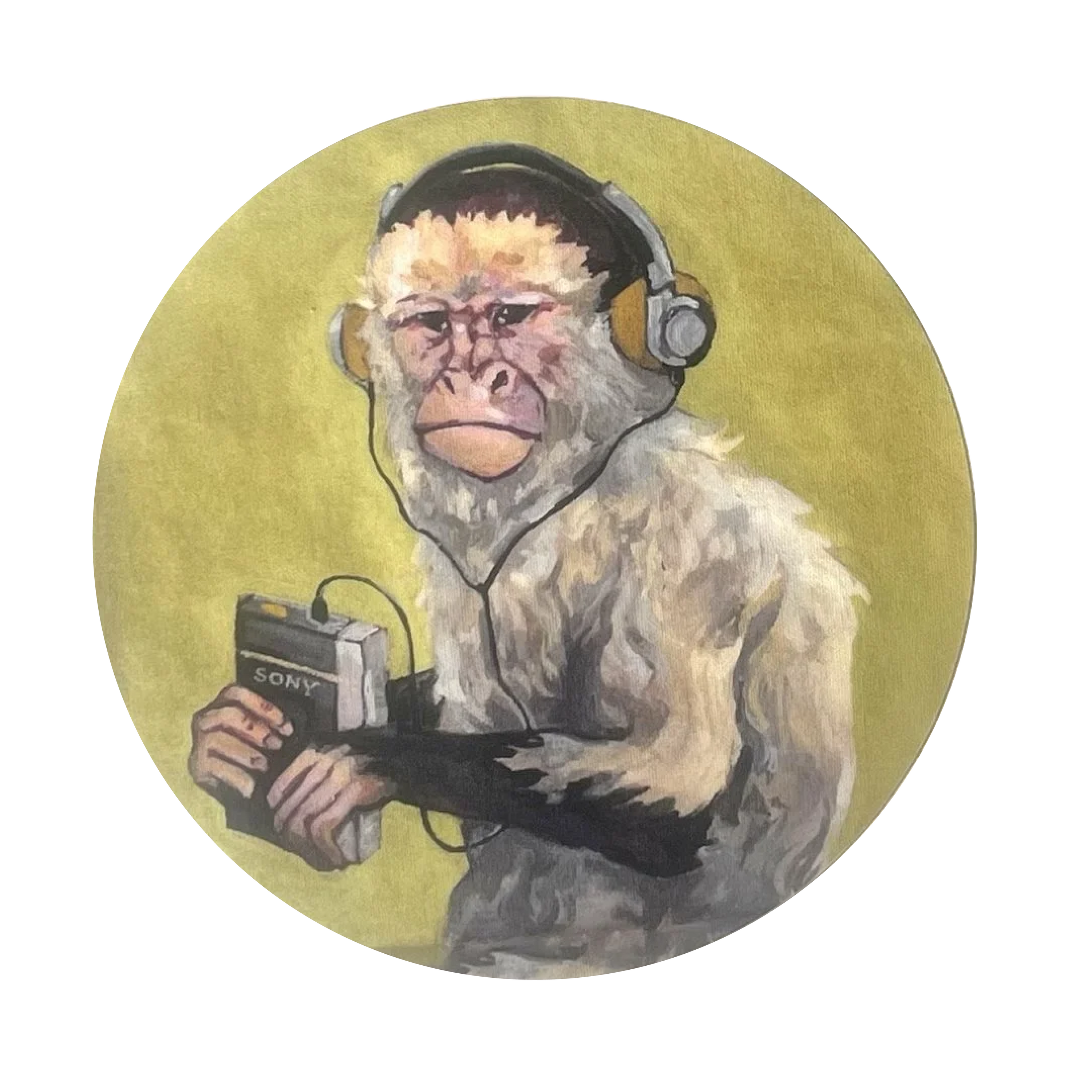 Monkey w/ walkman! Sticker