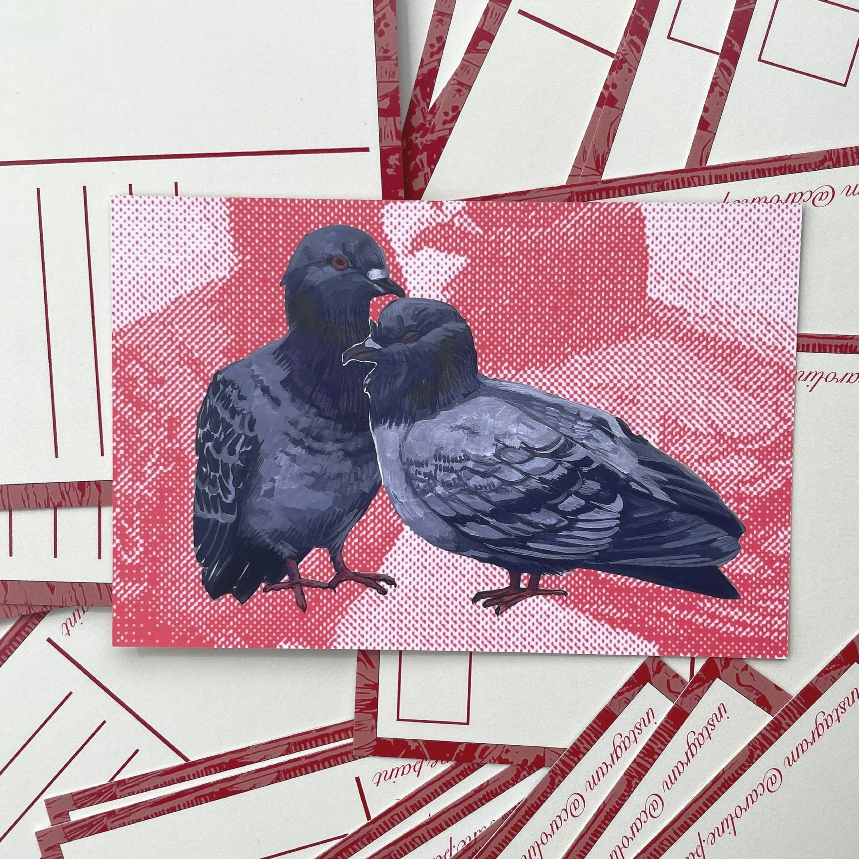 2 Pigeons! Postcard
