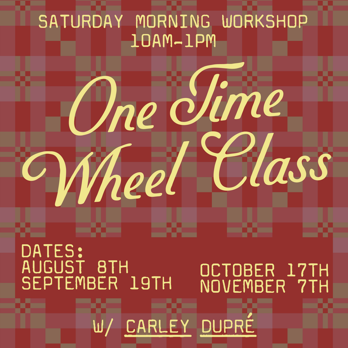 One Time Ceramic Wheel! Workshop
