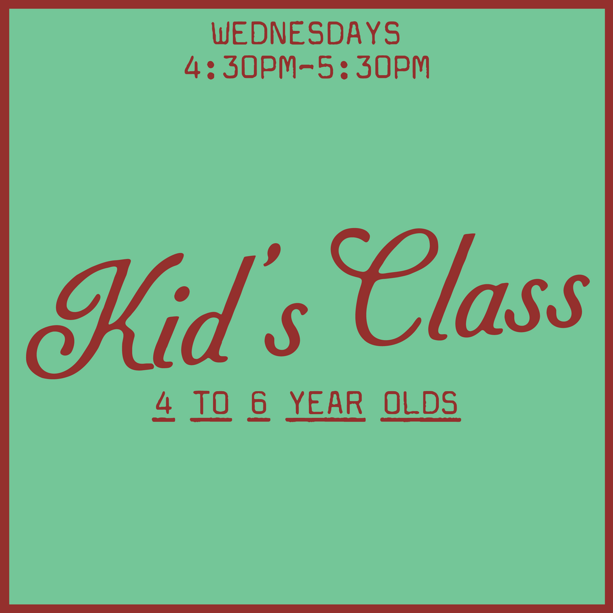 kids class! october (ages 4-6)