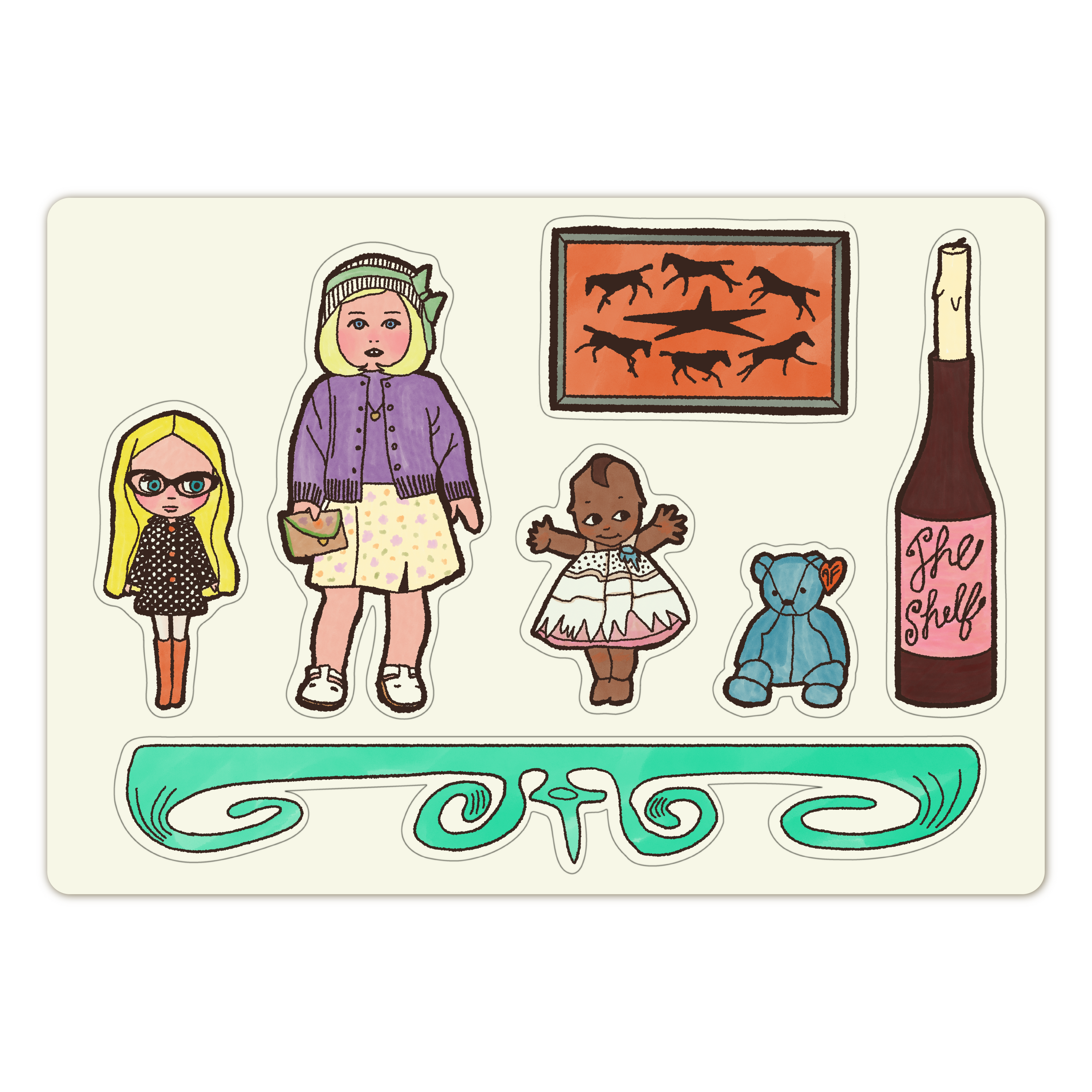DOLL SHELF! Sticker Sheet