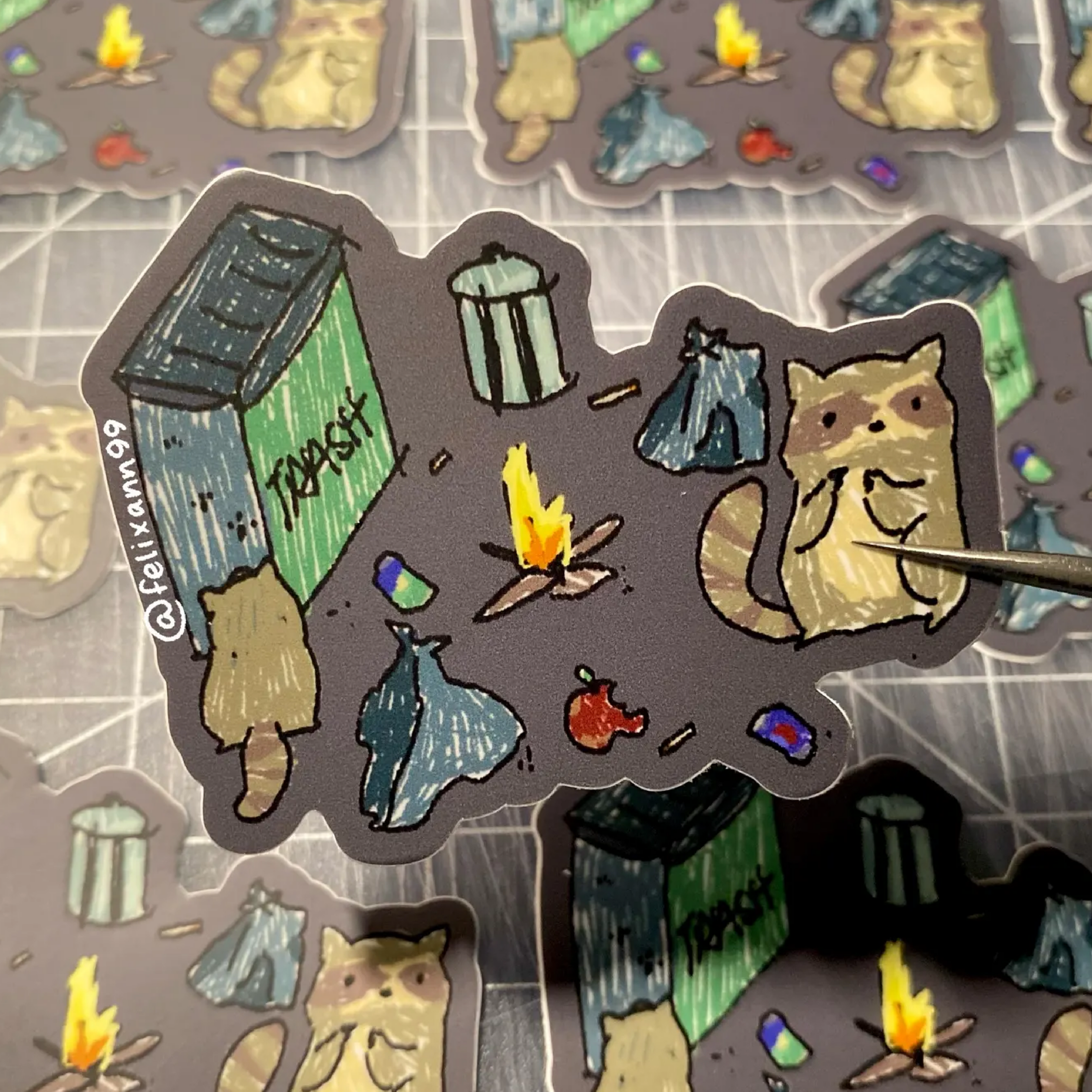 Racoon Trash Party Sticker