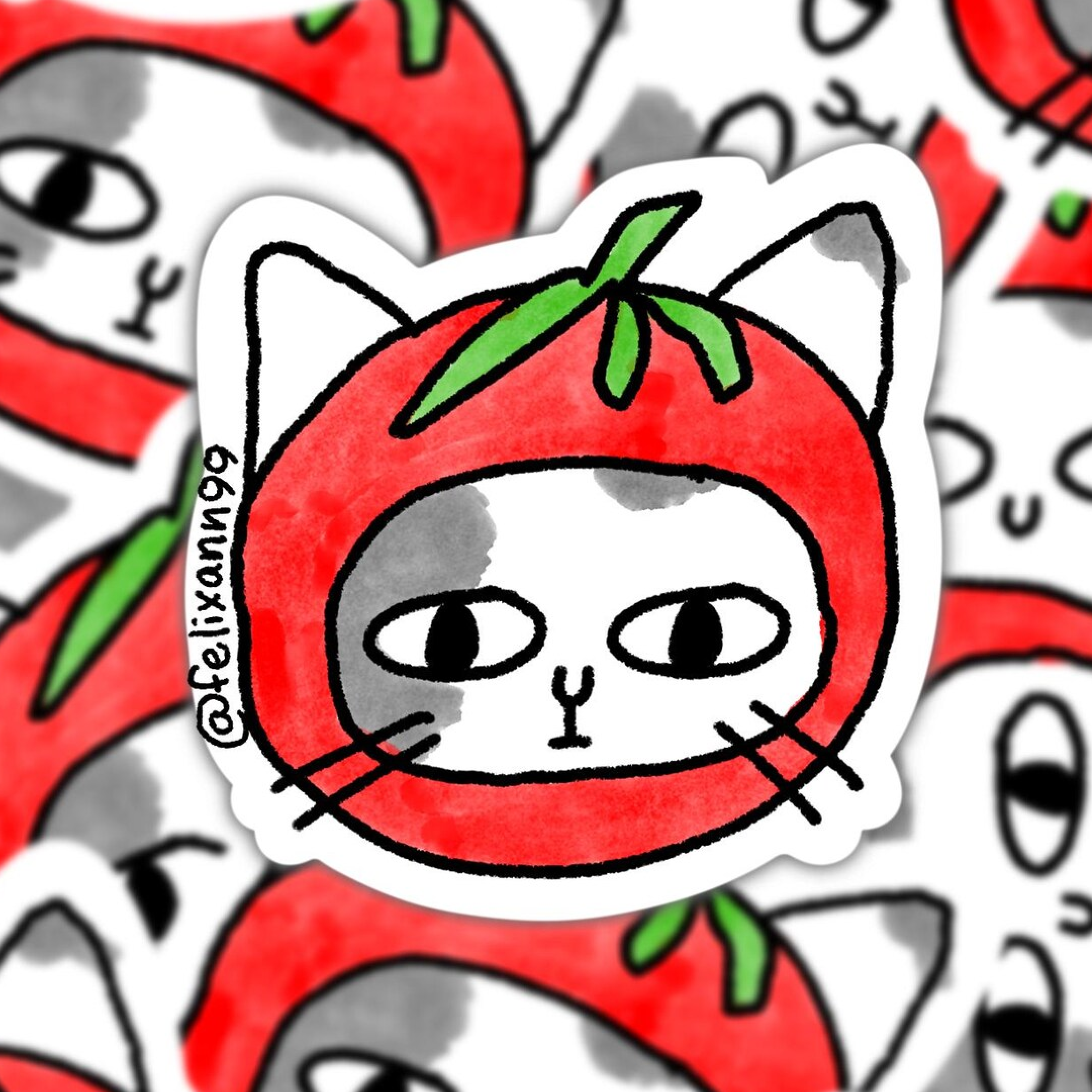 Tomato Cat Sticker